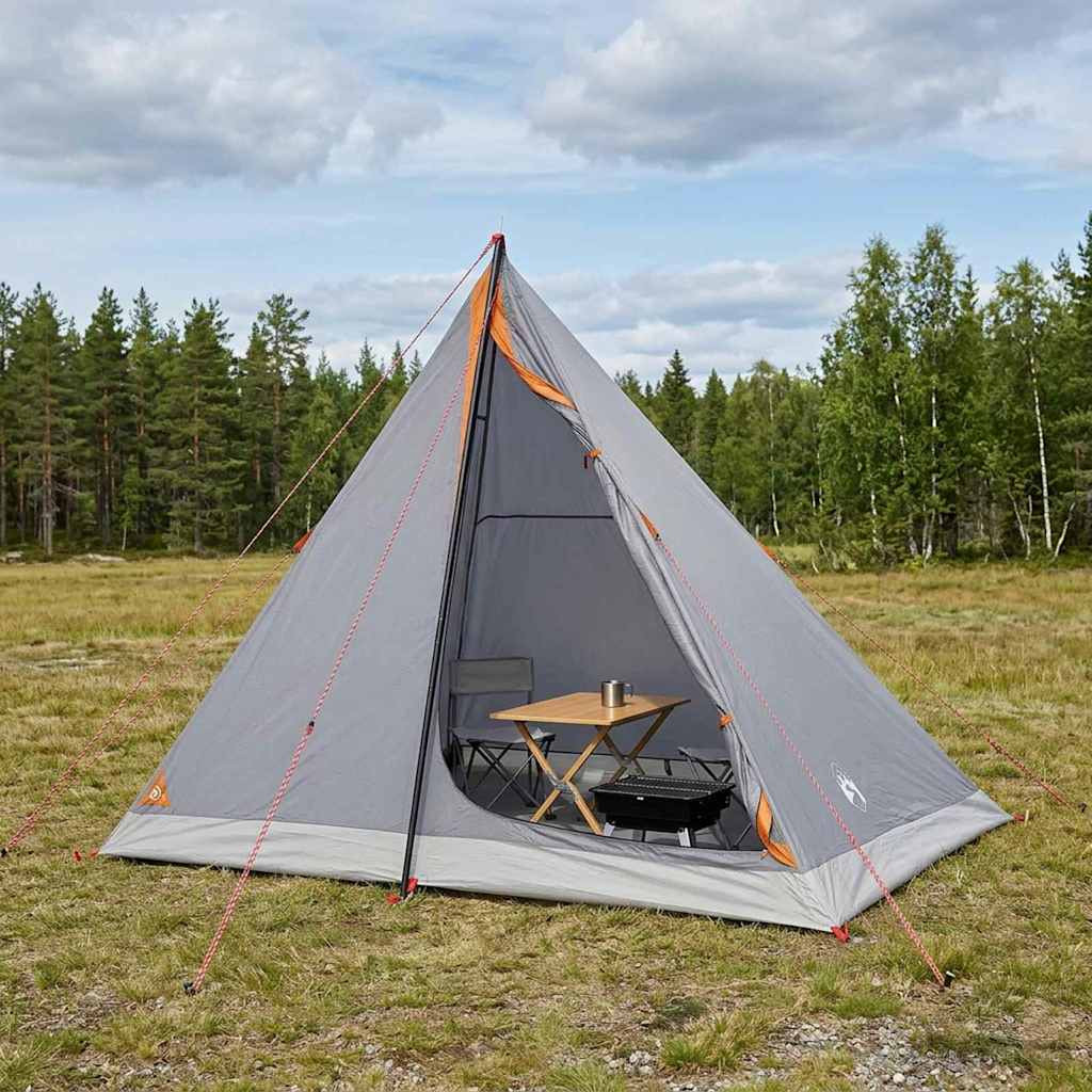 vidaXL Trekkingzelt Grau und Orange 2-Personen