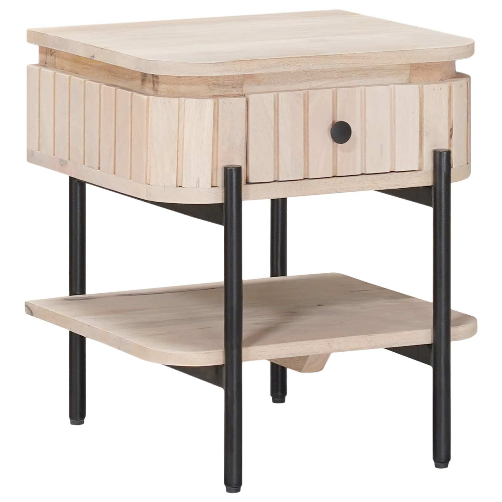 vidaXL Handgefertigter Nachttisch Weiß 40 x 35 x 45 cm