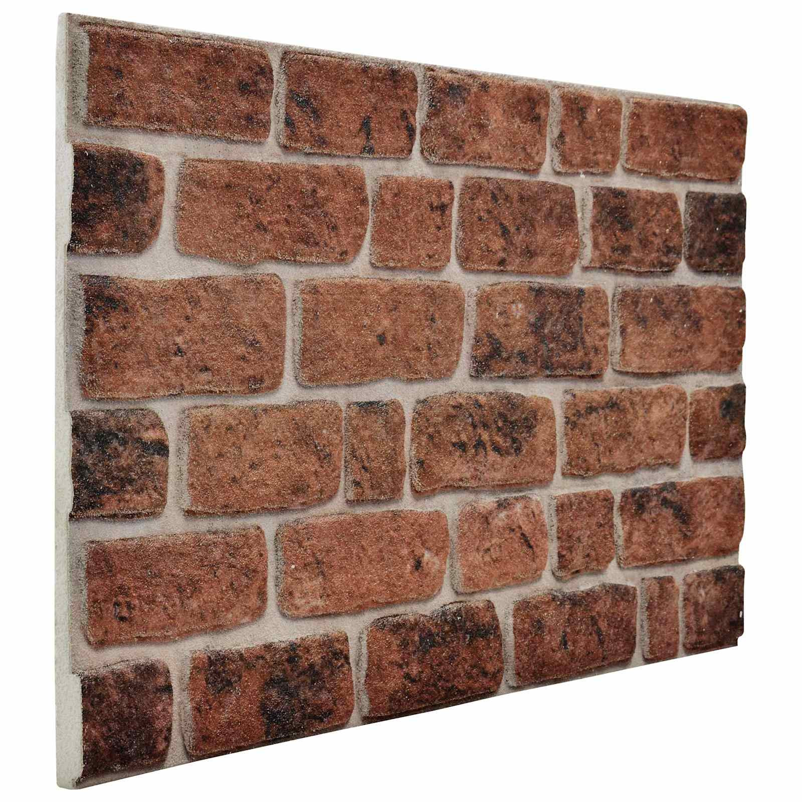 vidaXL Wandpaneele 10 pcs Braunes Ziegel 100 x 50 cm EPS-Schaum