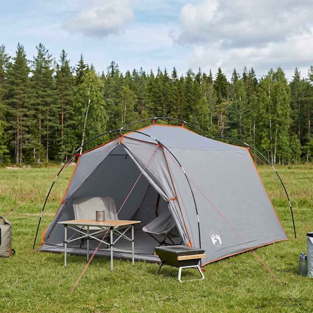vidaXL Tunnelzelt Grau und Orange 2-Personen