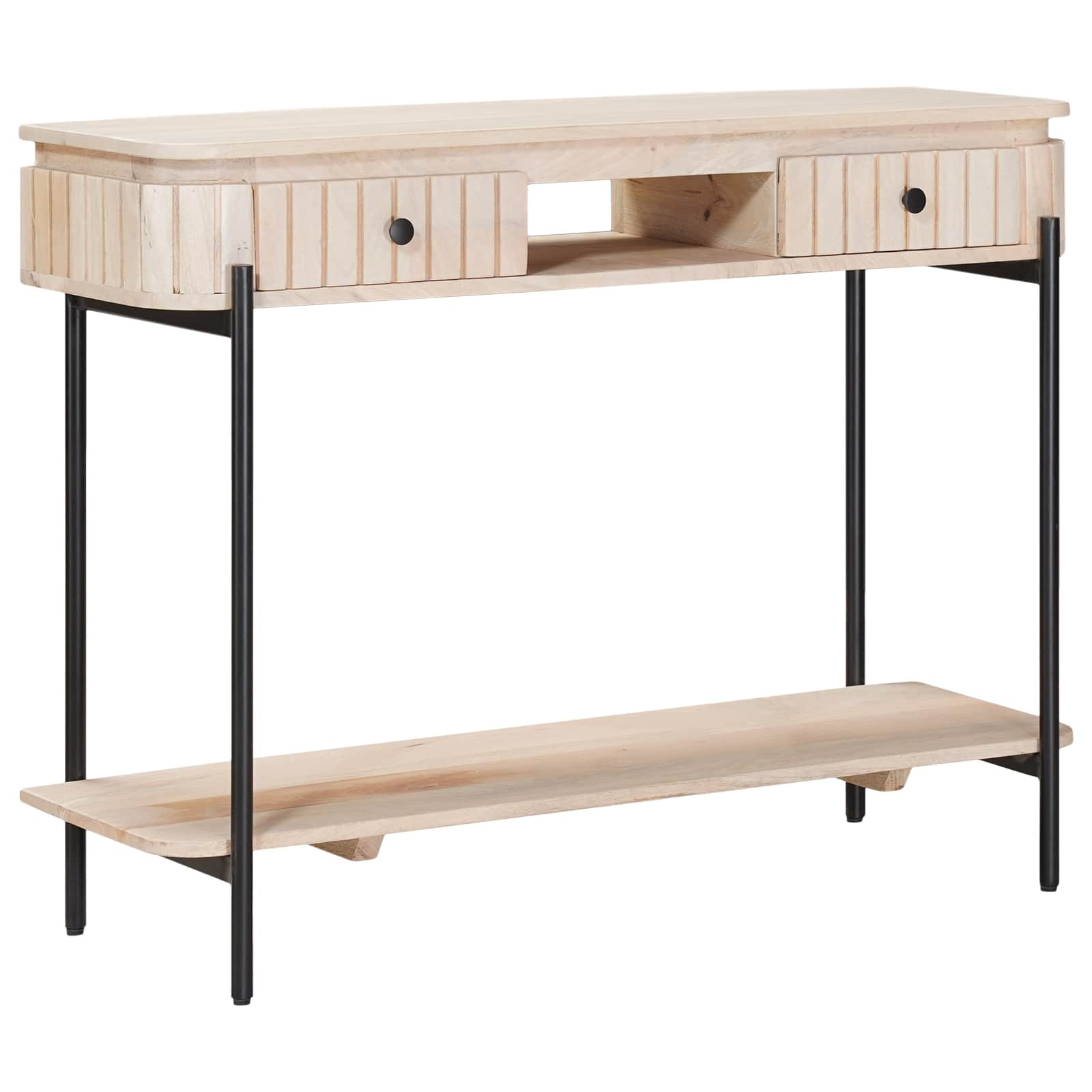 vidaXL Handgefertigter Beistelltisch Weiß 100 x 30 x 76 cm