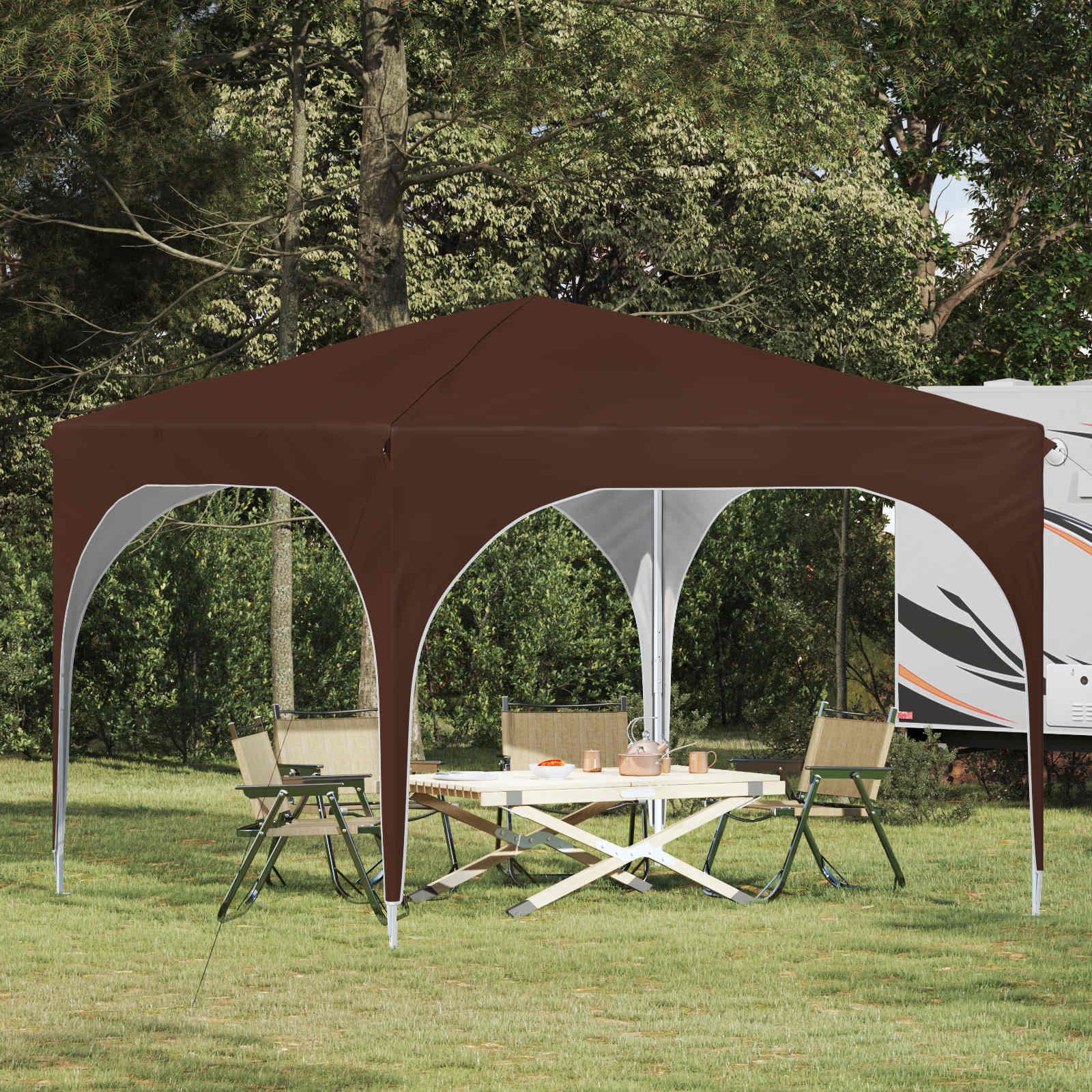 vidaXL Pop-up Partyzelt 290 x 290 x 245 cm Braun