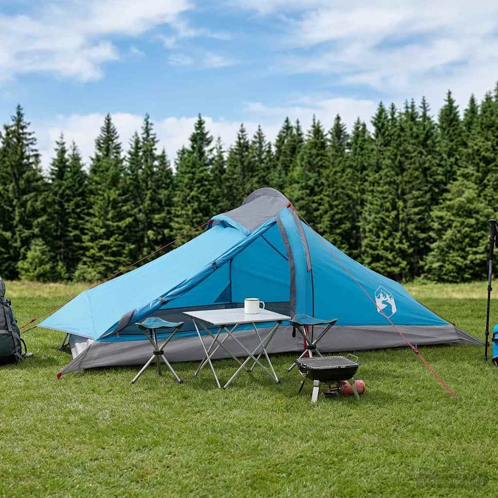 vidaXL Trekkingzelt Blau 2-Personen 185T Polyester mit PU-Beschichtung