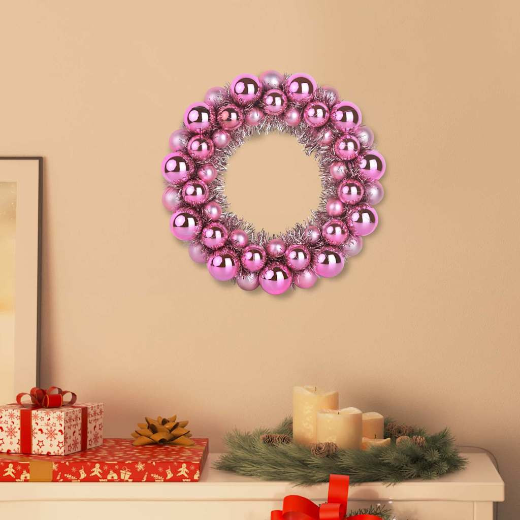 vidaXL Weihnachtsballkränze 2 pcs Rosa 33 x 33 x 7 cm Polystyrol