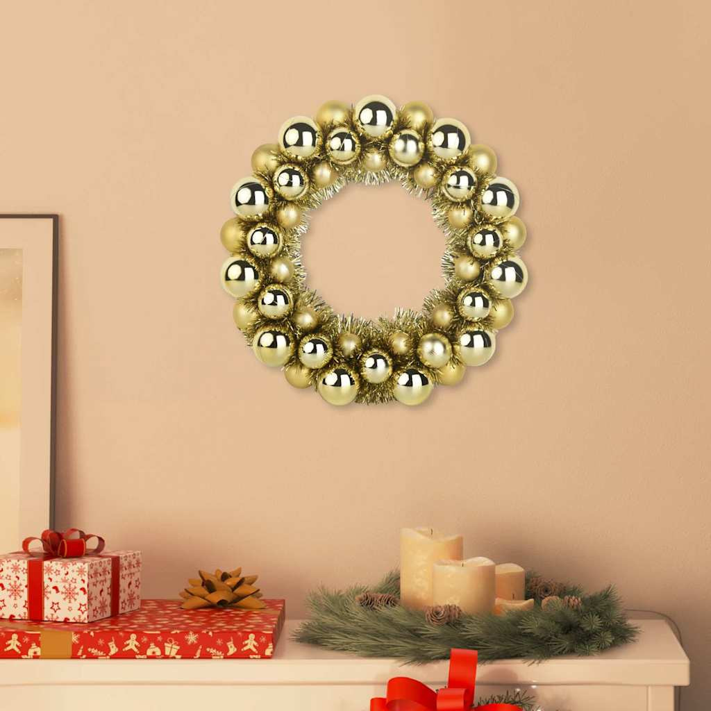 vidaXL Weihnachtsballkränze 2 pcs Gold 33 x 33 x 7 cm Polystyrol