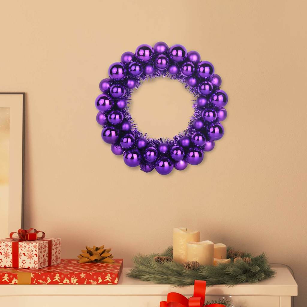 vidaXL Weihnachtsballkränze 2 pcs Lila 33 x 33 x 7 cm Polystyrol