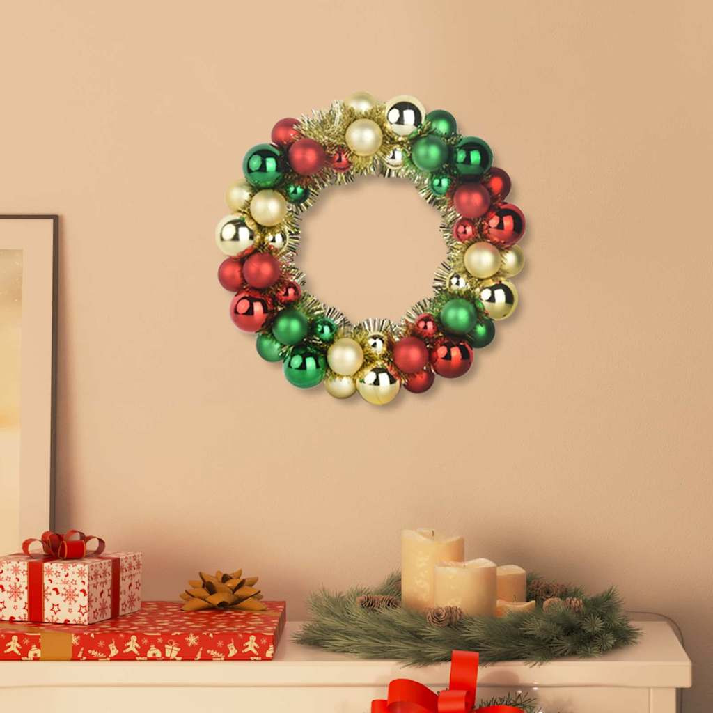 vidaXL Weihnachtsballkränze 2 pcs Mehrfarbig 33 x 33 x 7 cm Polystyrol
