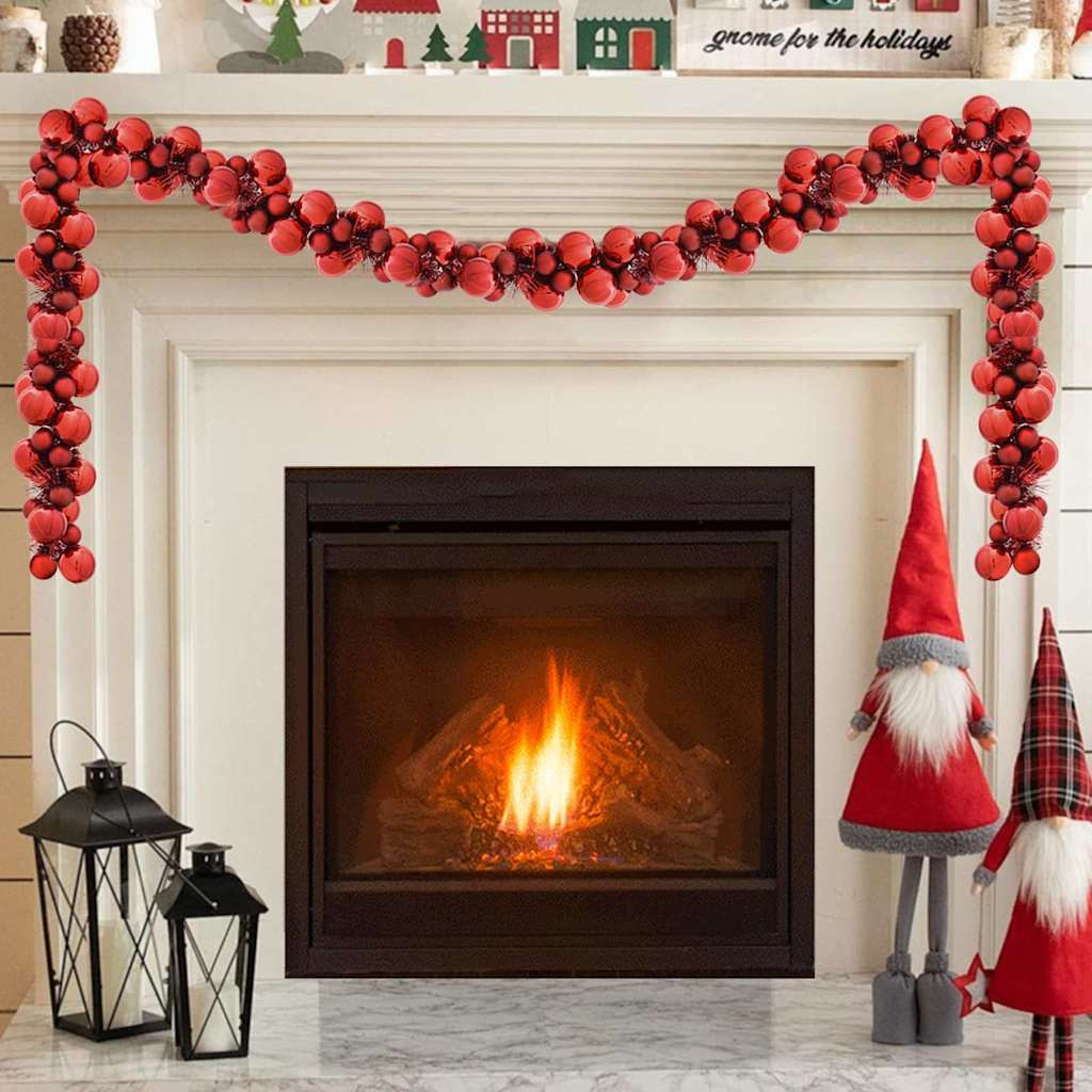 vidaXL Weihnachtskugelgirlande Rot 186 cm Polystyrol