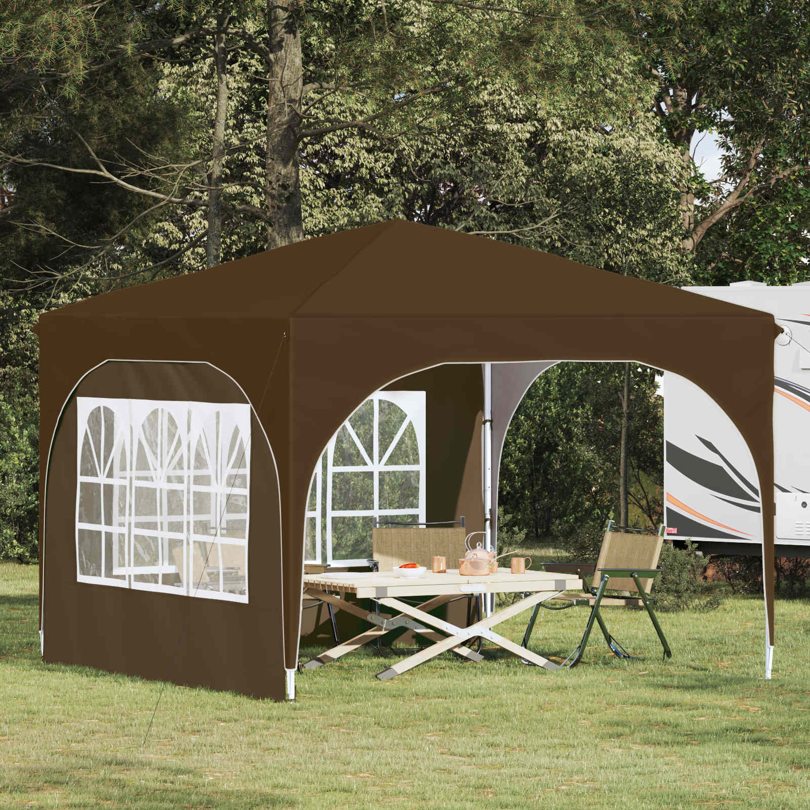 vidaXL Pop-up Partyzelt 290 x 290 x 245 cm Taupe