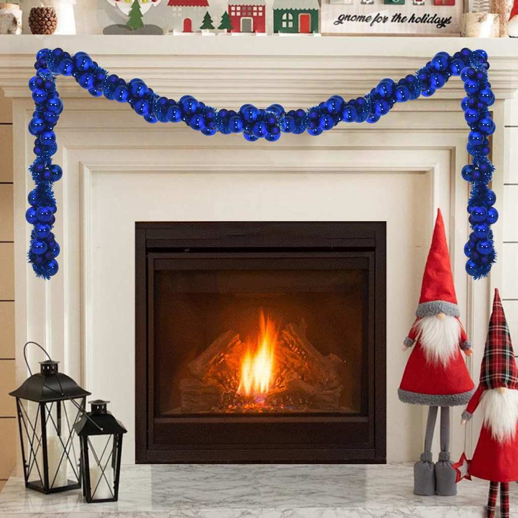 vidaXL Weihnachtskugelgirlande Blau 186 cm Polystyrol