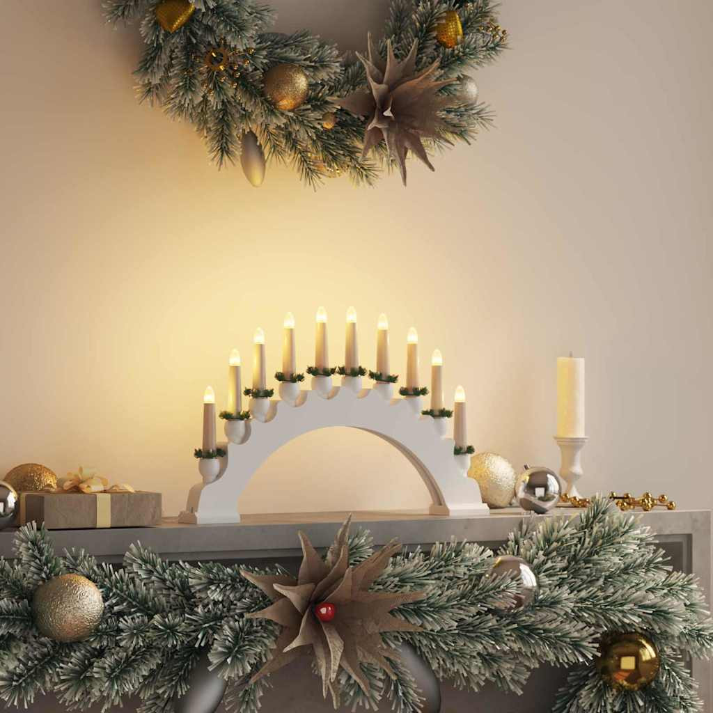 vidaXL Weihnachtskerzenbogen mit 10 LED Kerzen Weiß 47 x 5 x 29 cm
