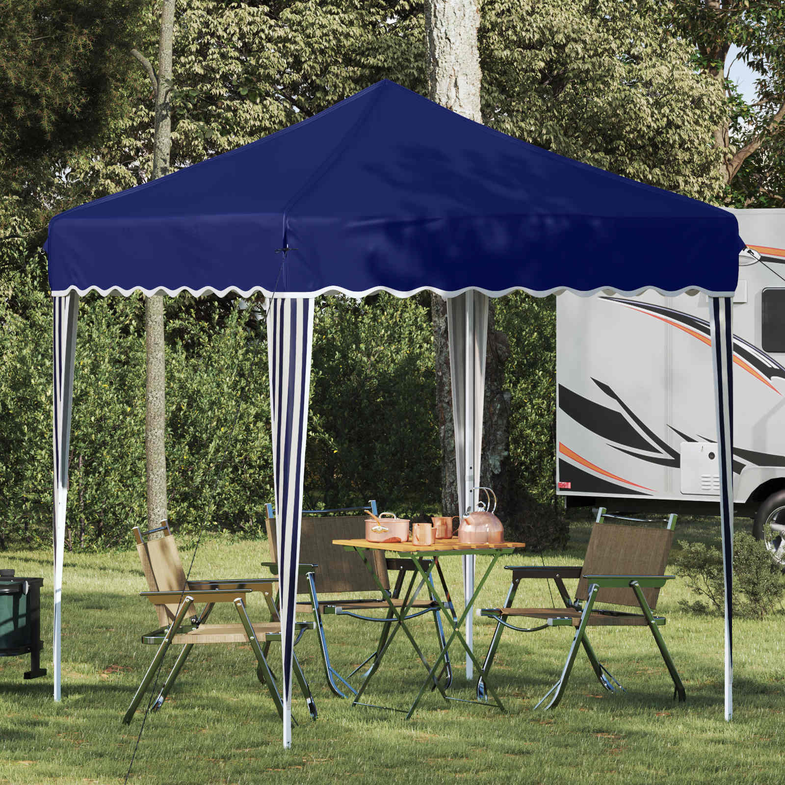 vidaXL Pop-up Partyzelt 195 x 195 x 245 cm Blau Oxford-Stoff