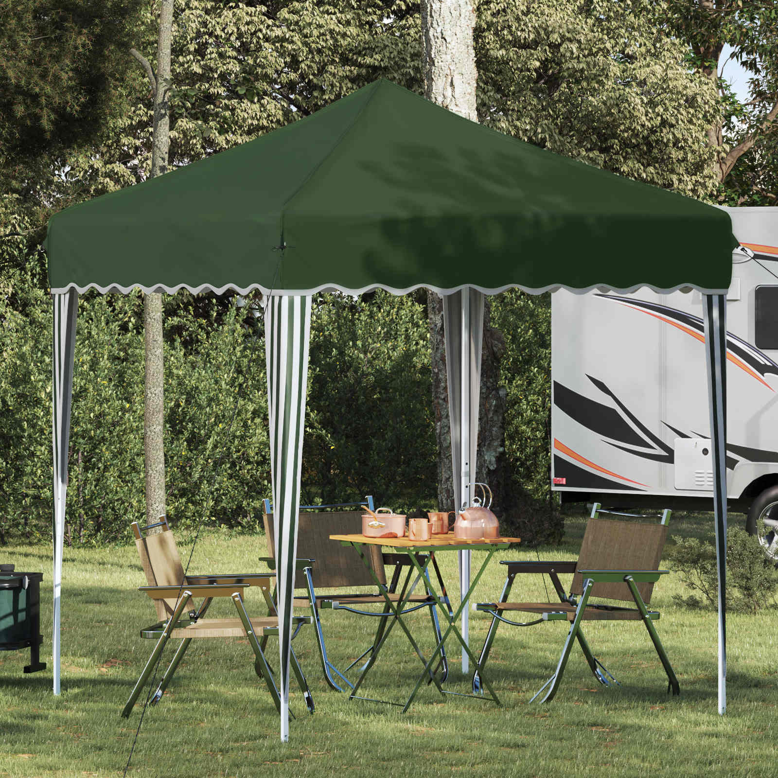 vidaXL Pop-up Partyzelt 195 x 195 x 245 cm Grün Oxford-Stoff
