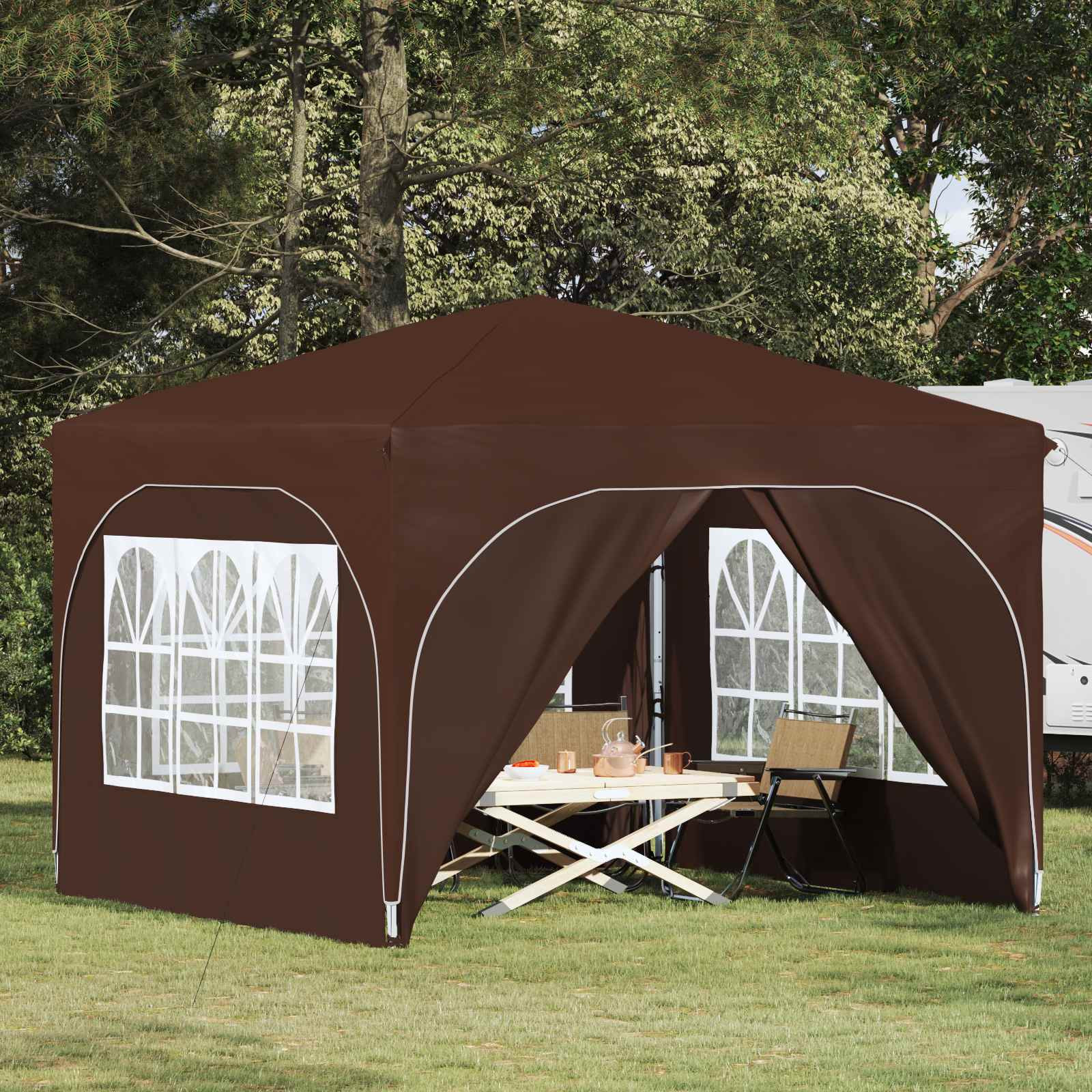 vidaXL Pop-up Partyzelt 290 x 290 x 245 cm Braun