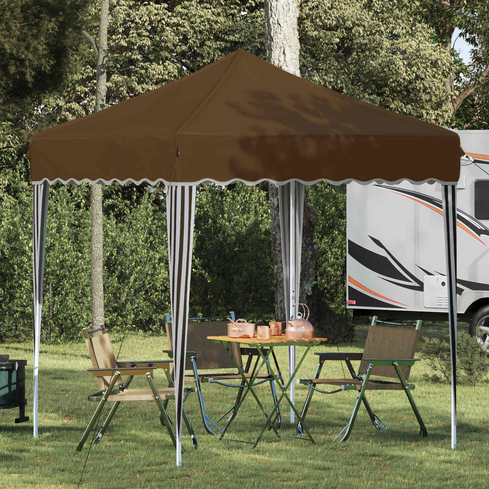vidaXL Pop-up Partyzelt 195 x 195 x 245 cm Taupe Oxford-Stoff