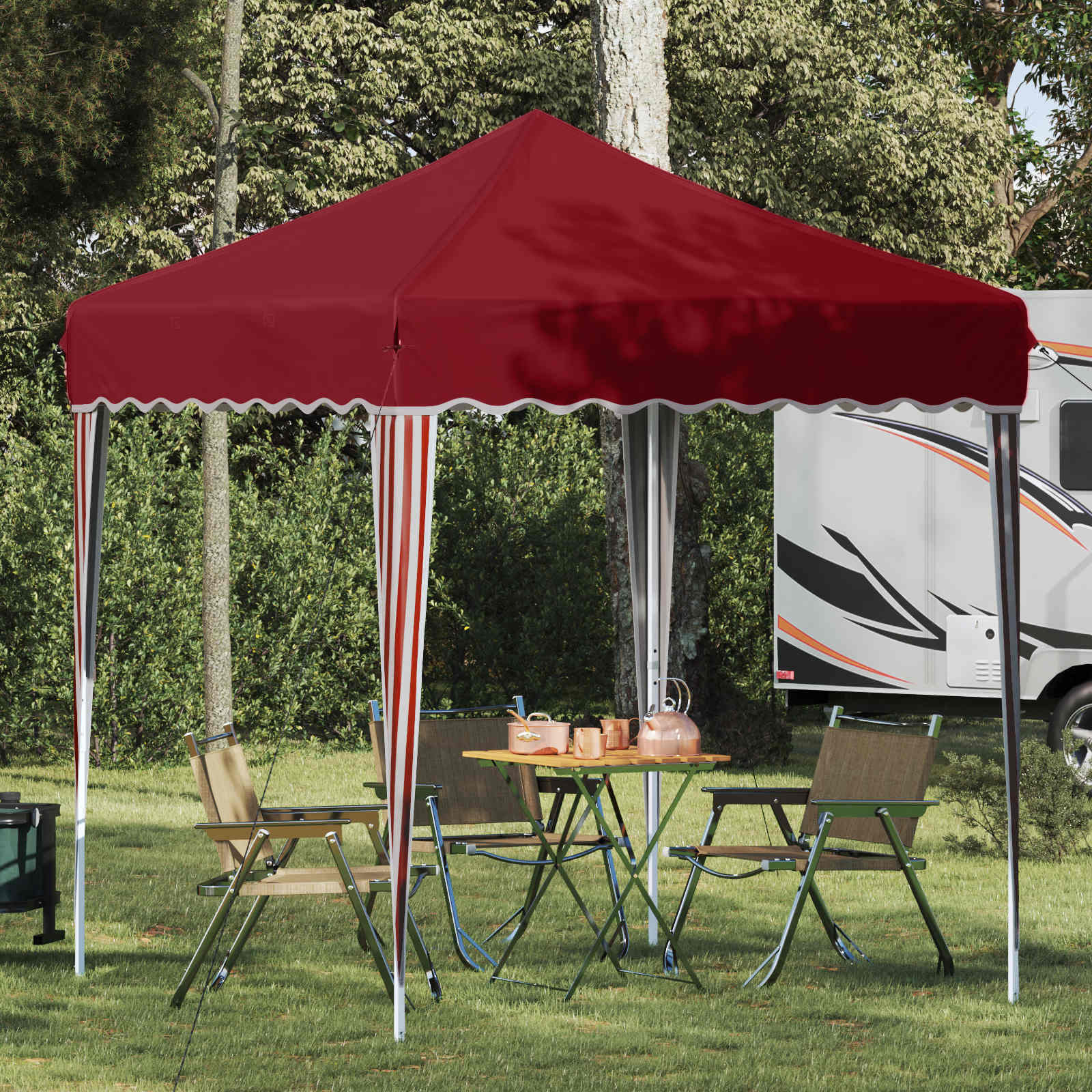 vidaXL Pop-up Partyzelt 195 x 195 x 245 cm Bordeauxrot Oxford-Stoff