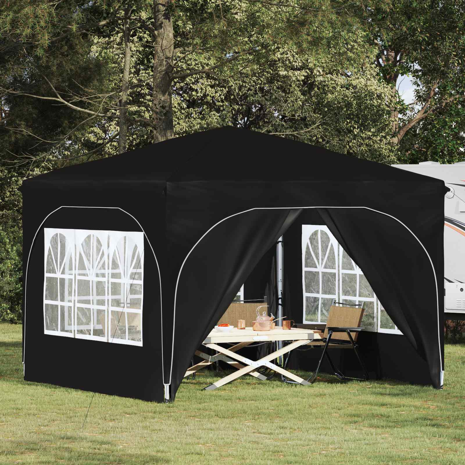 vidaXL Pop-up Partyzelt 290 x 290 x 245 cm Schwarz