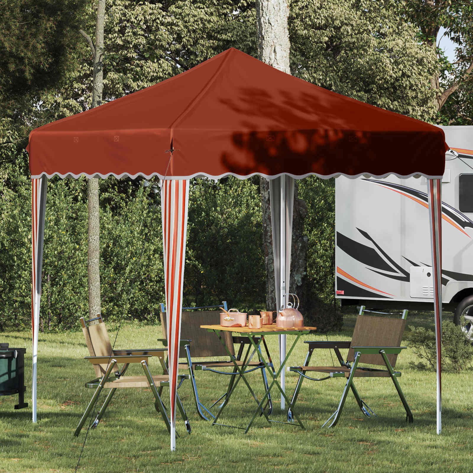 vidaXL Pop-up Partyzelt 195 x 195 x 245 cm Terrakotta Oxford-Stoff