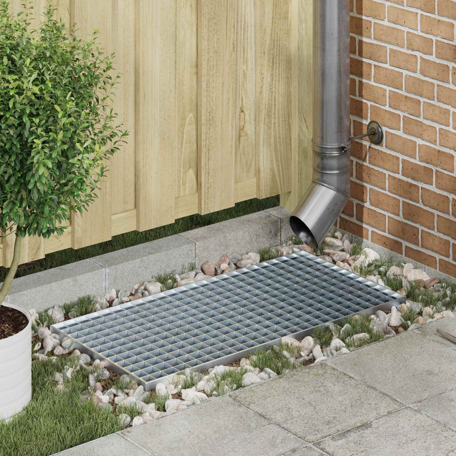 vidaXL Gitter Silber 80 x 40 x 2 cm Feuerverzinkter Stahl