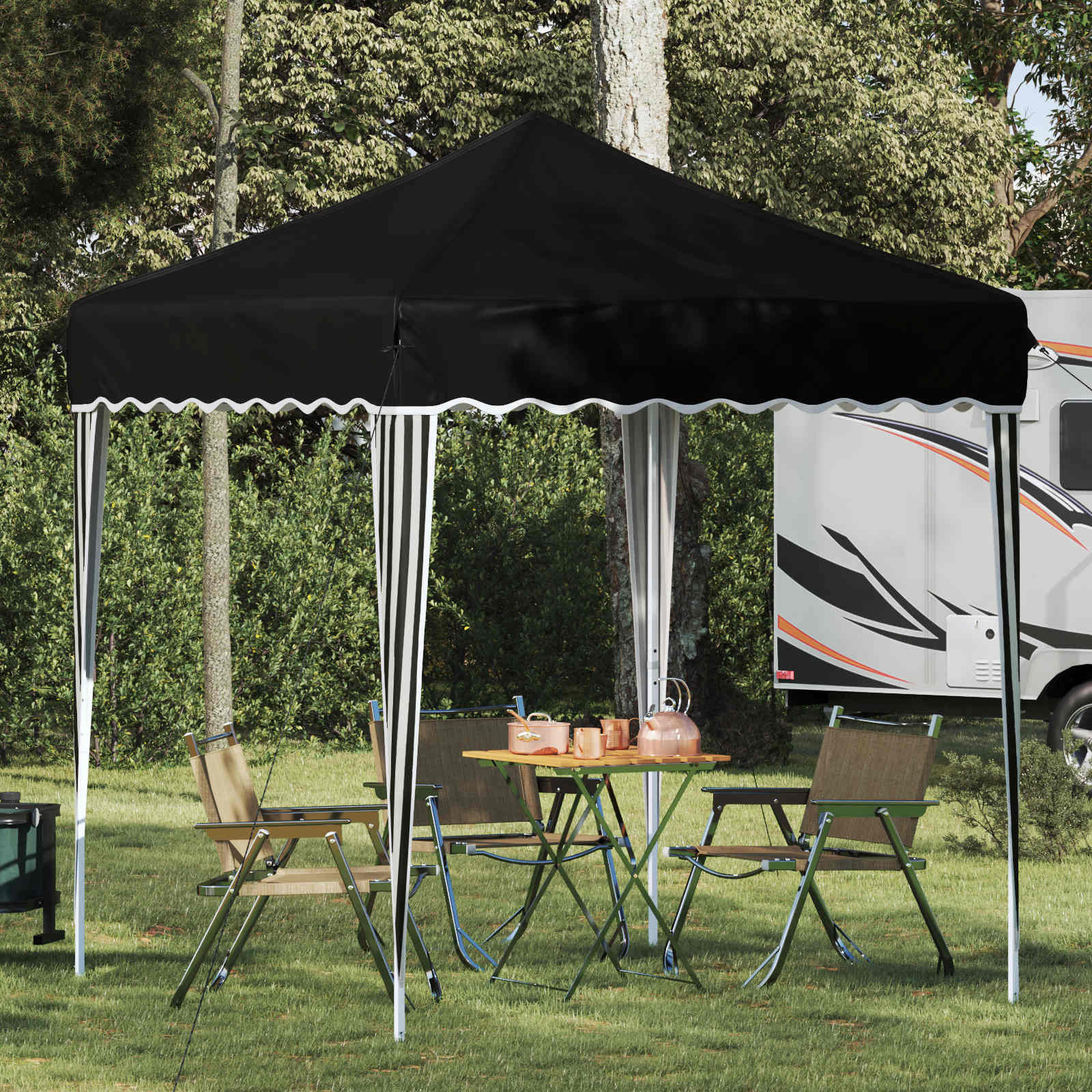 vidaXL Pop-up Partyzelt 195 x 195 x 245 cm Schwarz Oxford-Stoff