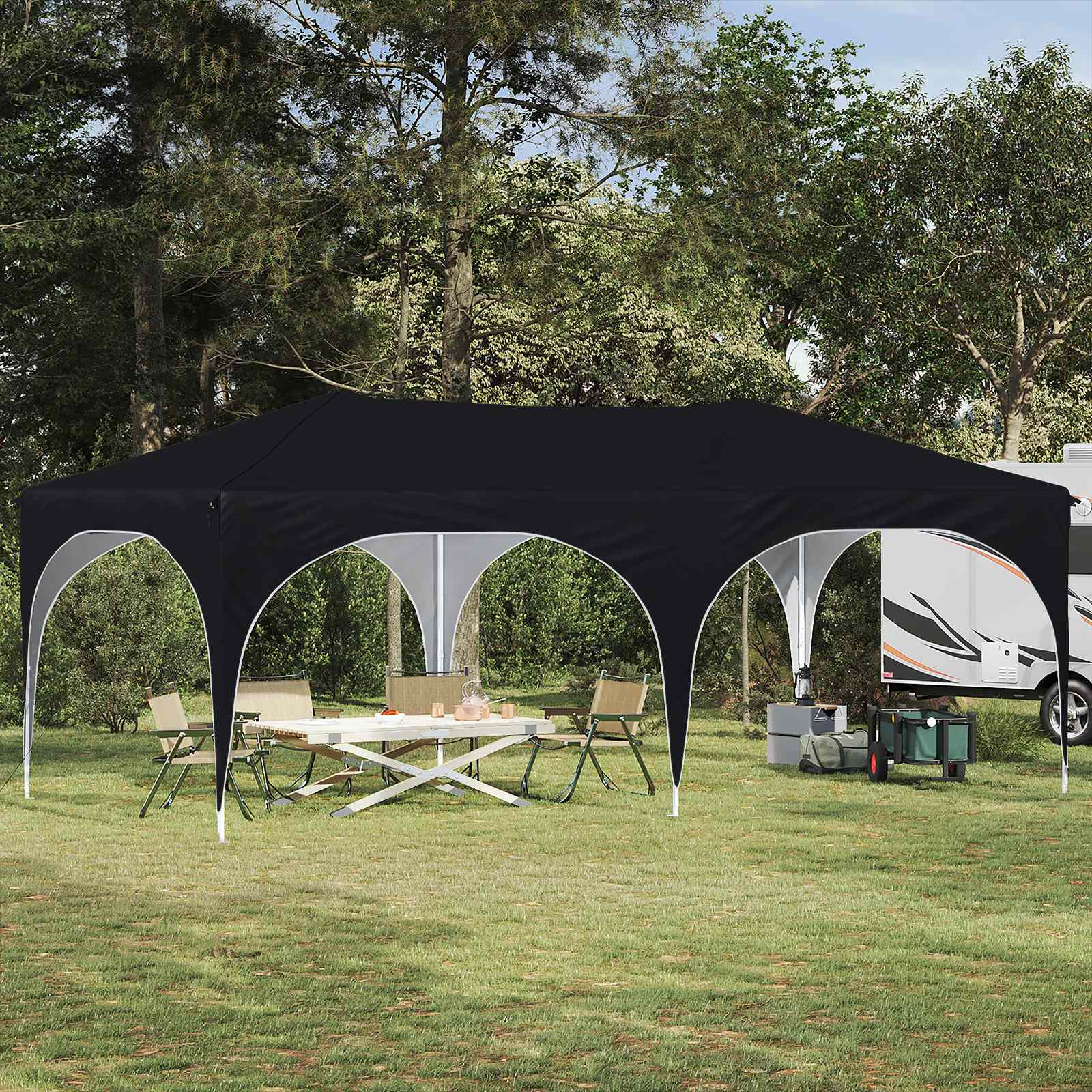 vidaXL Pop-up Partyzelt 575 x 288 x 245 cm Anthrazit Oxford-Stoff