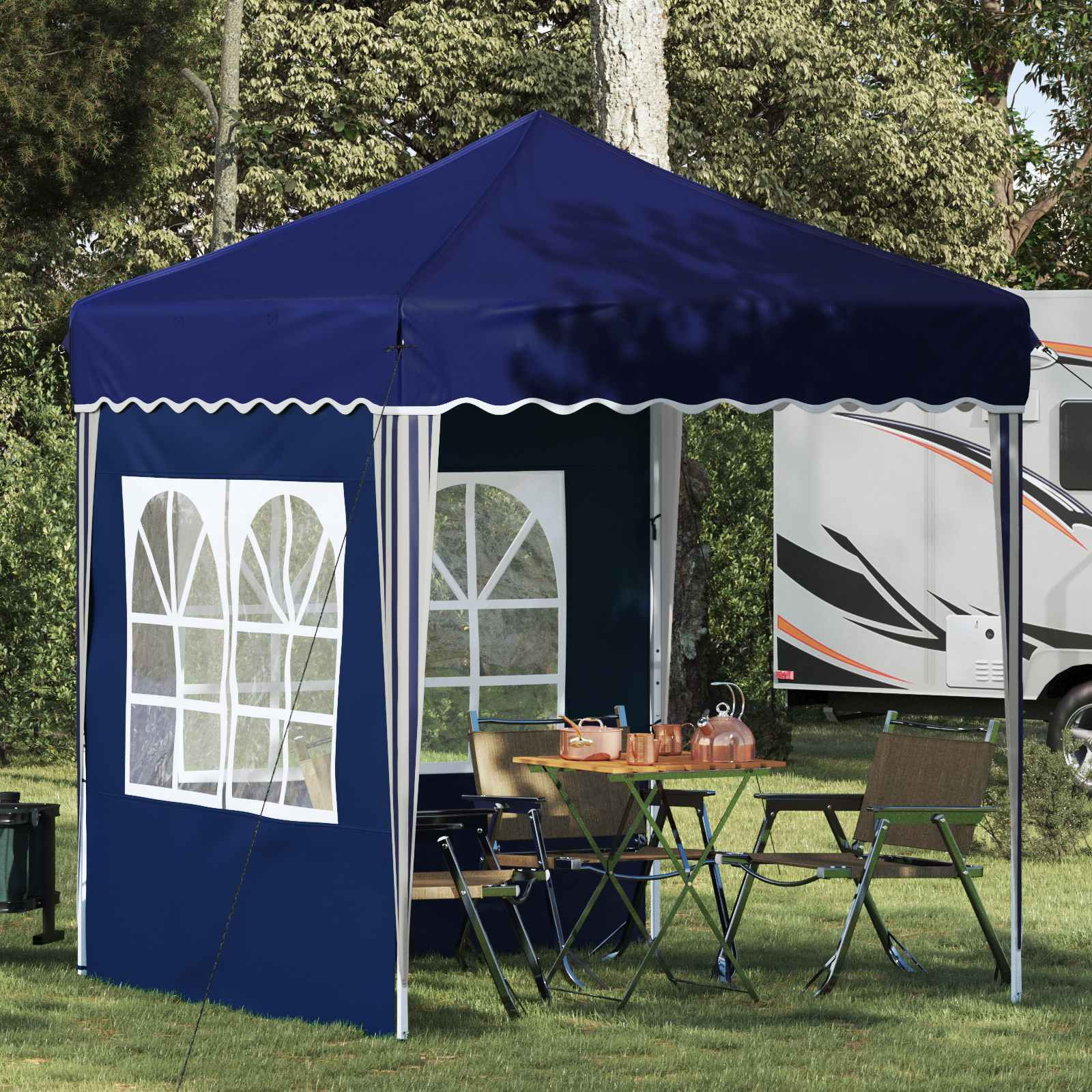 vidaXL Pop-up Partyzelt 195 x 195 x 245 cm Blau Oxford-Stoff
