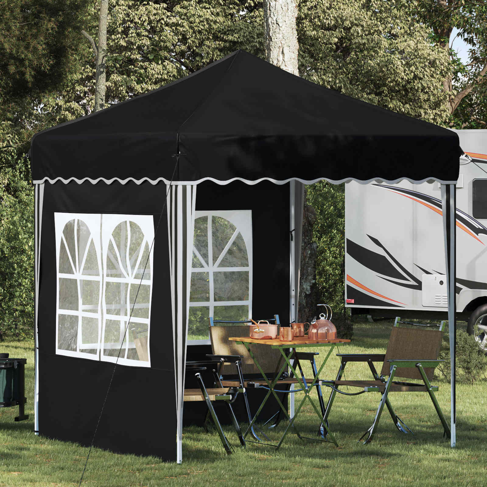 vidaXL Pop-up Partyzelt 195 x 195 x 245 cm Anthrazit Oxford-Stoff