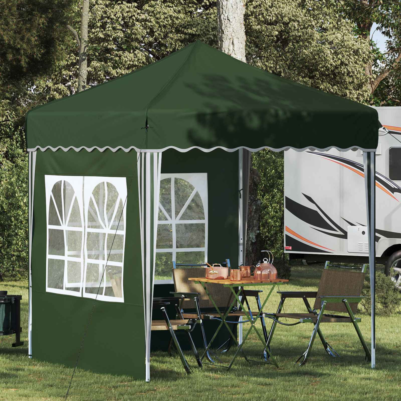 vidaXL Pop-up Partyzelt 195 x 195 x 245 cm Grün Oxford-Stoff