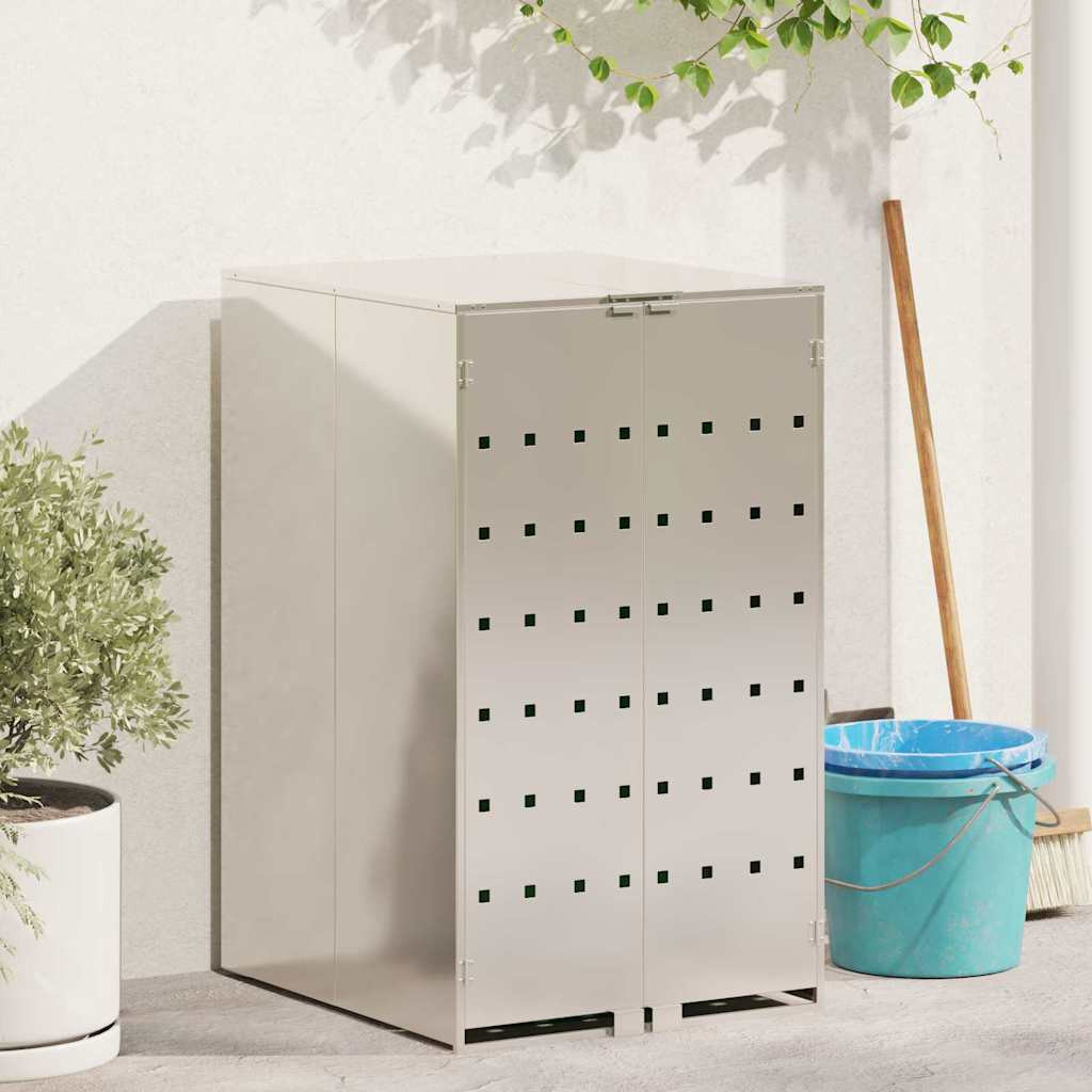 vidaXL Mülltonnenlager mit Gas-Hebedeckel für 240L Tonne Edelstahl