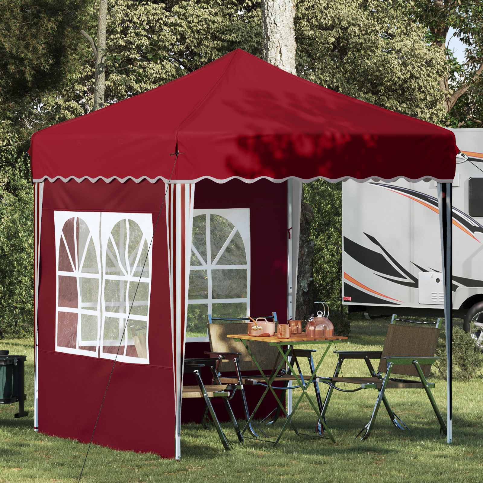 vidaXL Pop-up Partyzelt 195 x 195 x 245 cm Bordeauxrot Oxford-Stoff