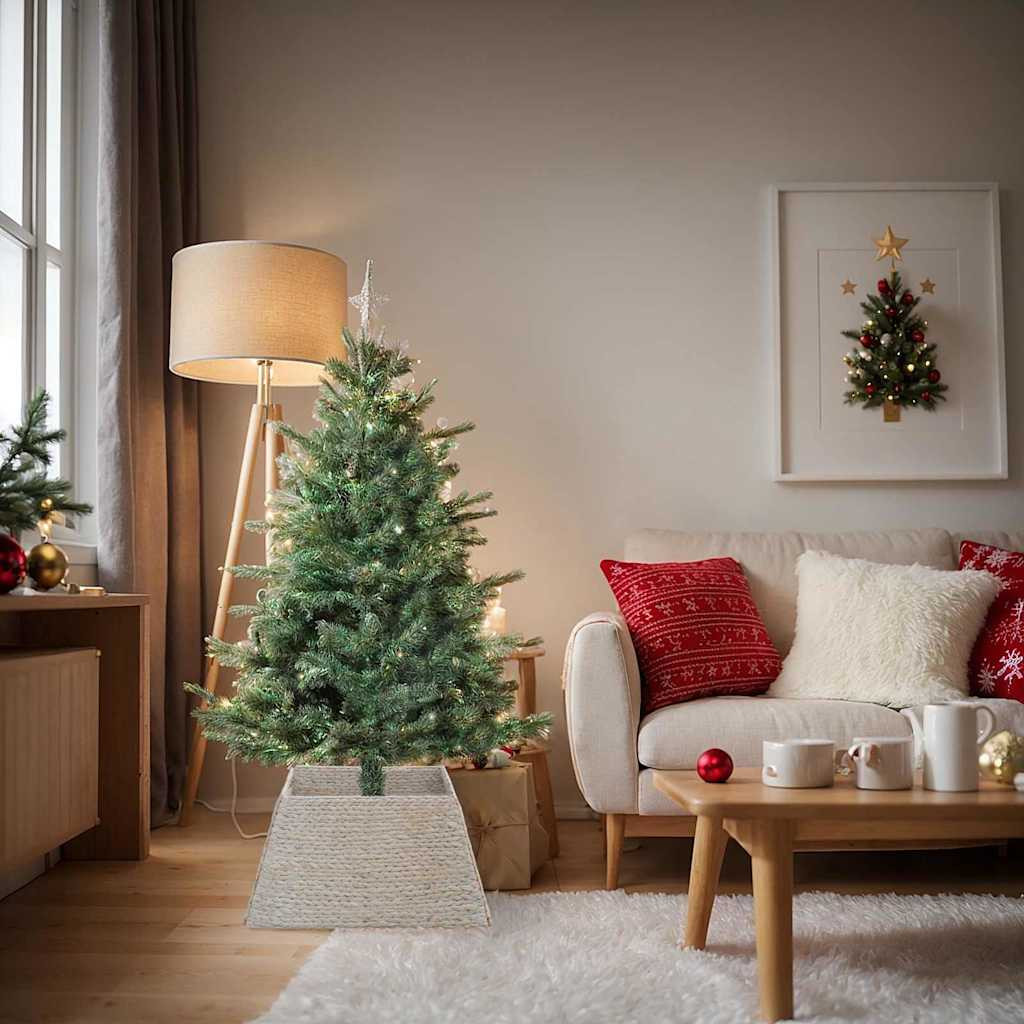 vidaXL Weihnachtsbaumkragen Weiß 70 x 70 x 28 cm Wasserhyazinthe