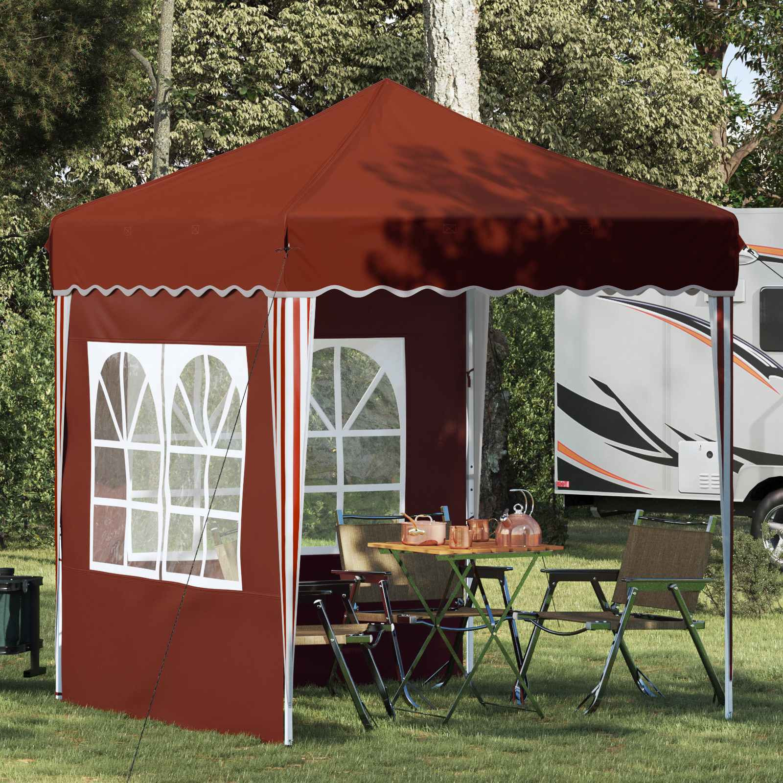 vidaXL Pop-up Partyzelt 195 x 195 x 245 cm Terrakotta Oxford-Stoff