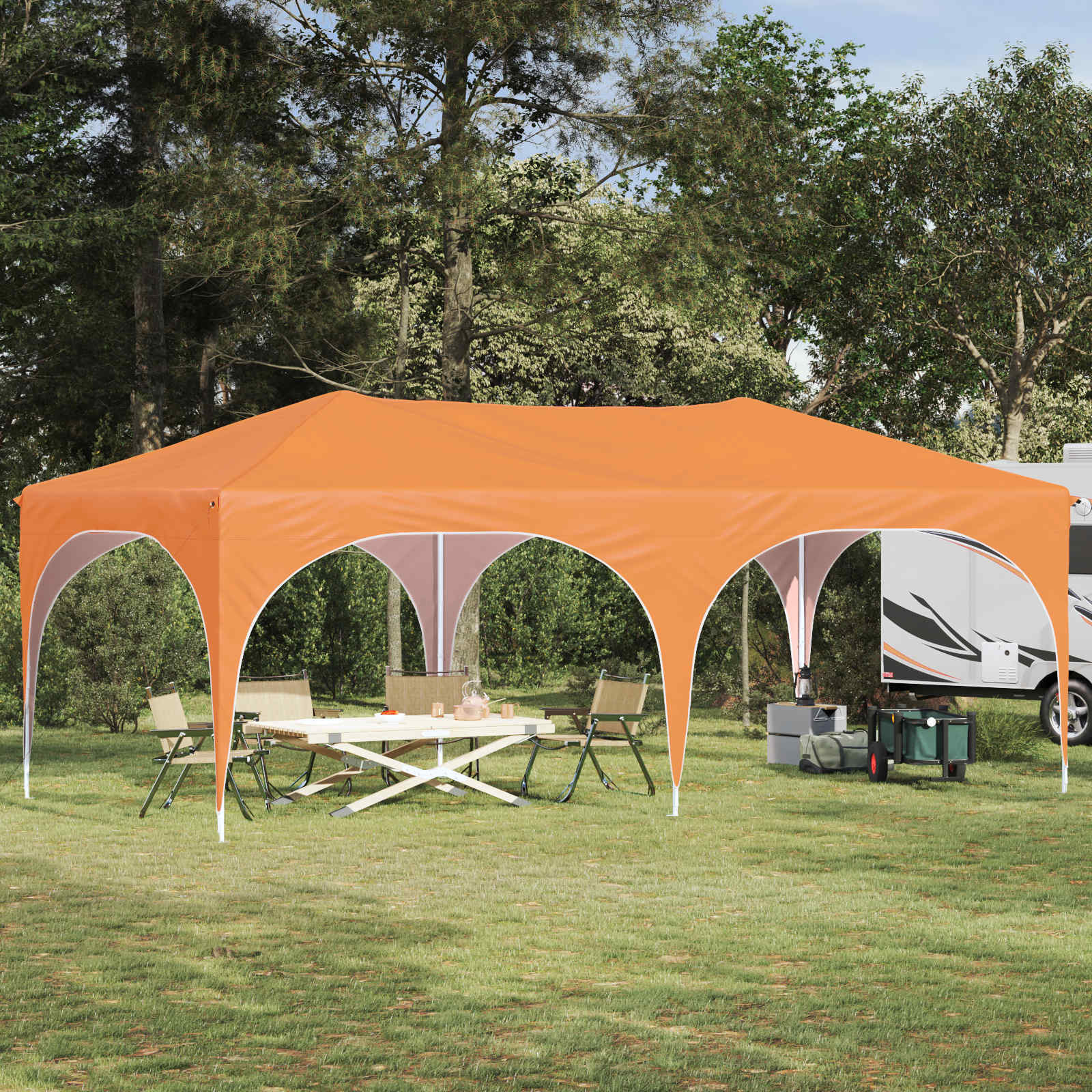 vidaXL Pop-up Partyzelt 575 x 288 x 245 cm Orange Oxford-Stoff