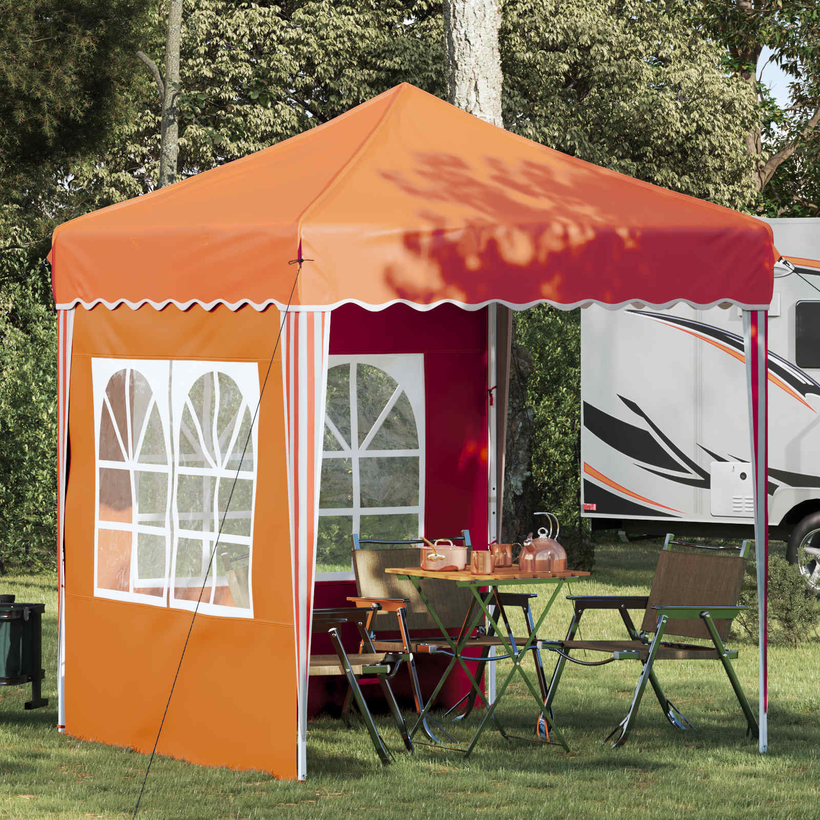 vidaXL Pop-up Partyzelt 195 x 195 x 245 cm Orange Oxford-Stoff