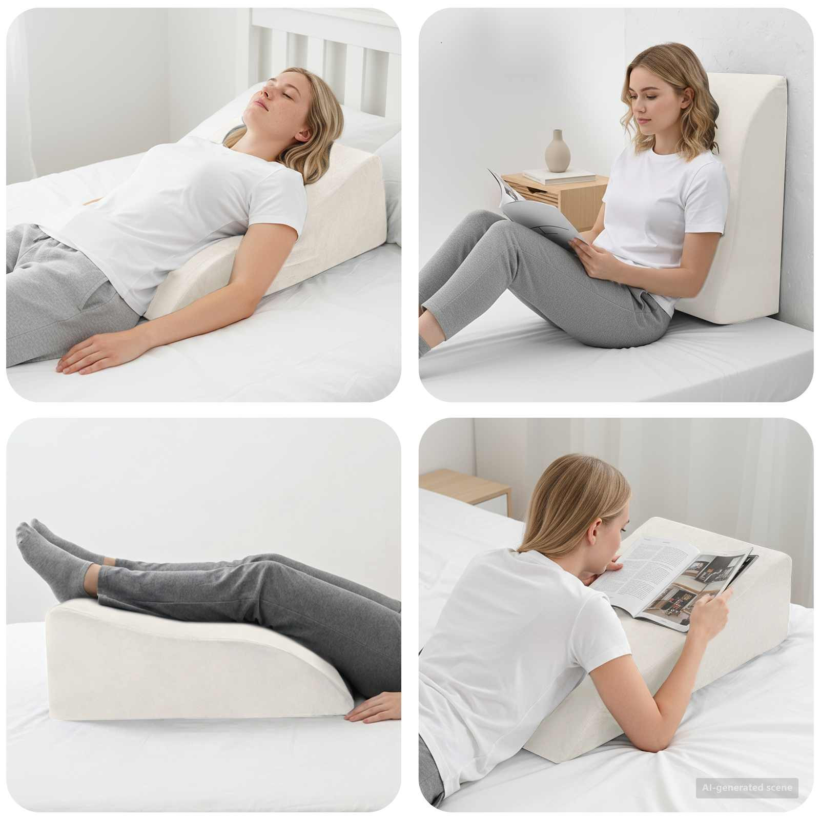 vidaXL Beinkissen Weiß 68 x 40 x 18 cm PU-Schaum