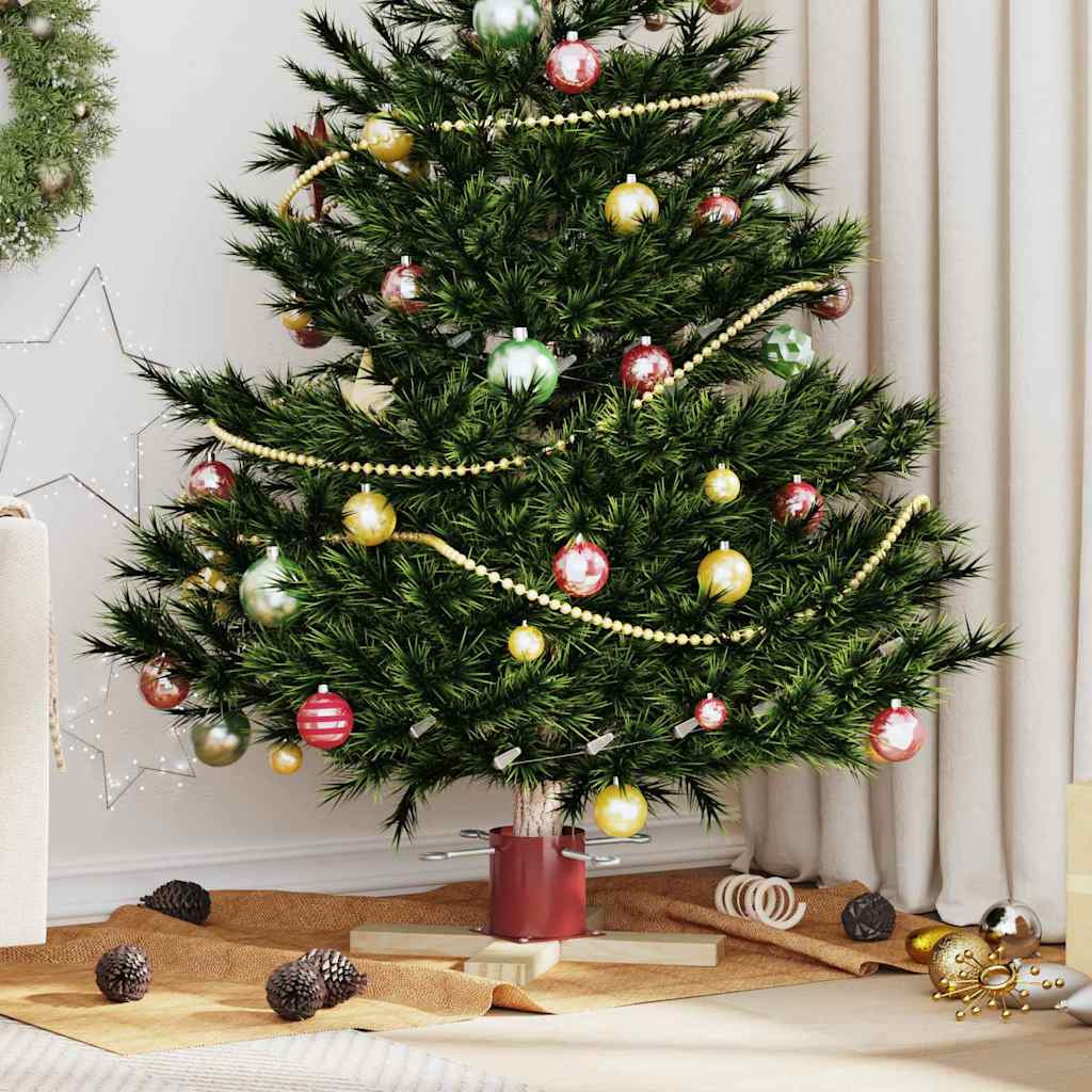 vidaXL Weihnachtsbaumständer Rot 50 x 50 x 16 cm Massives Kiefernholz