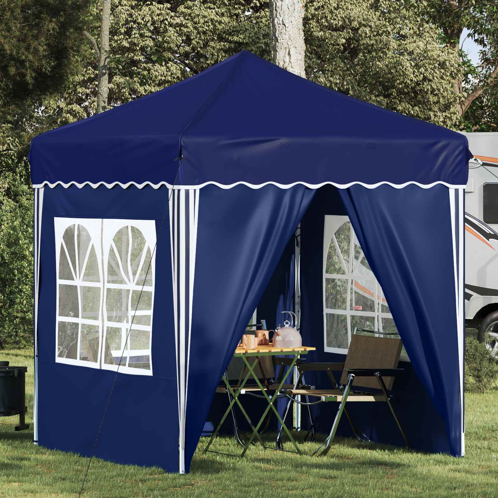 vidaXL Pop-up Partyzelt 195 x 195 x 245 cm Blau Oxford-Stoff