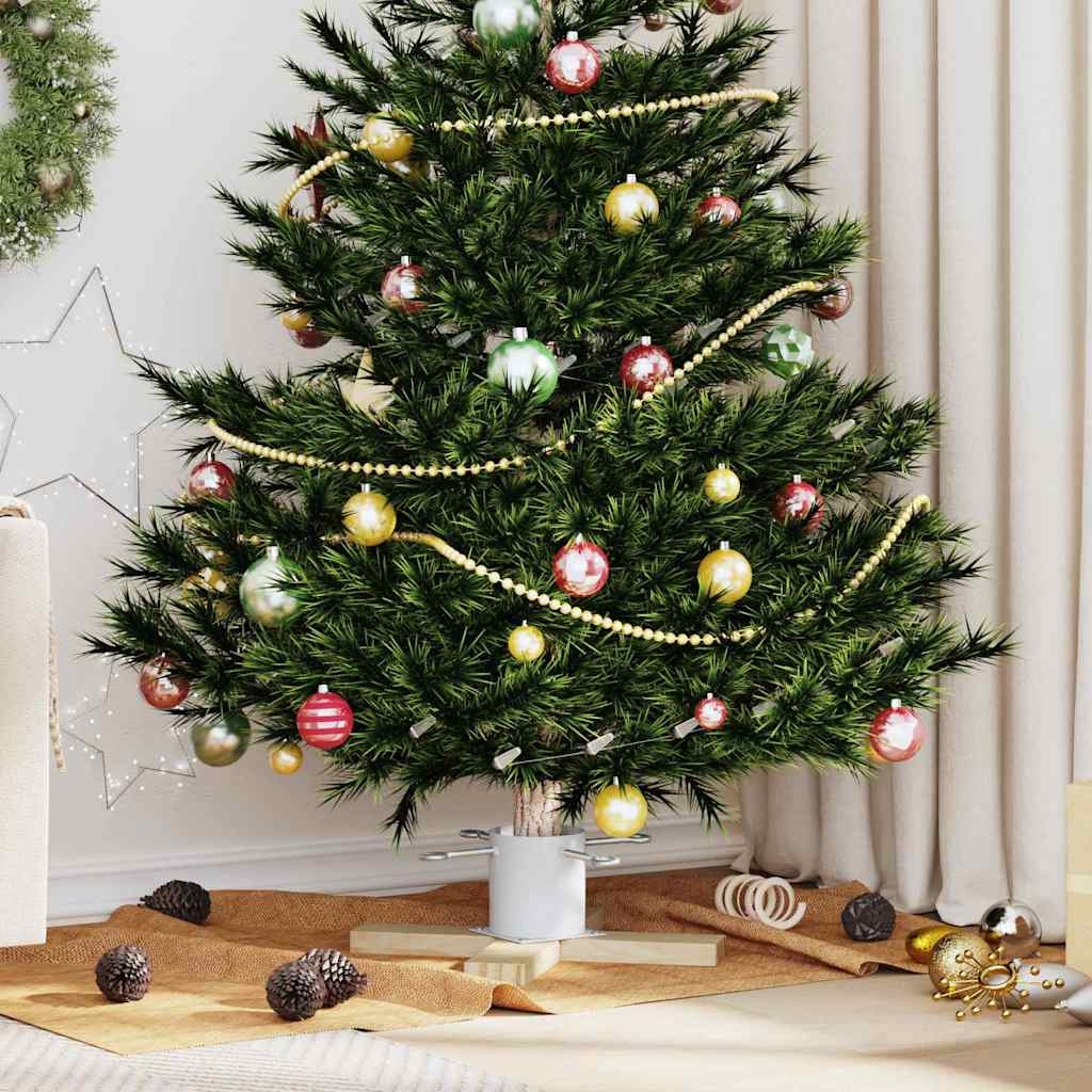 vidaXL Weihnachtsbaumständer Weiß 50 x 50 x 16 cm Massives Kiefernholz