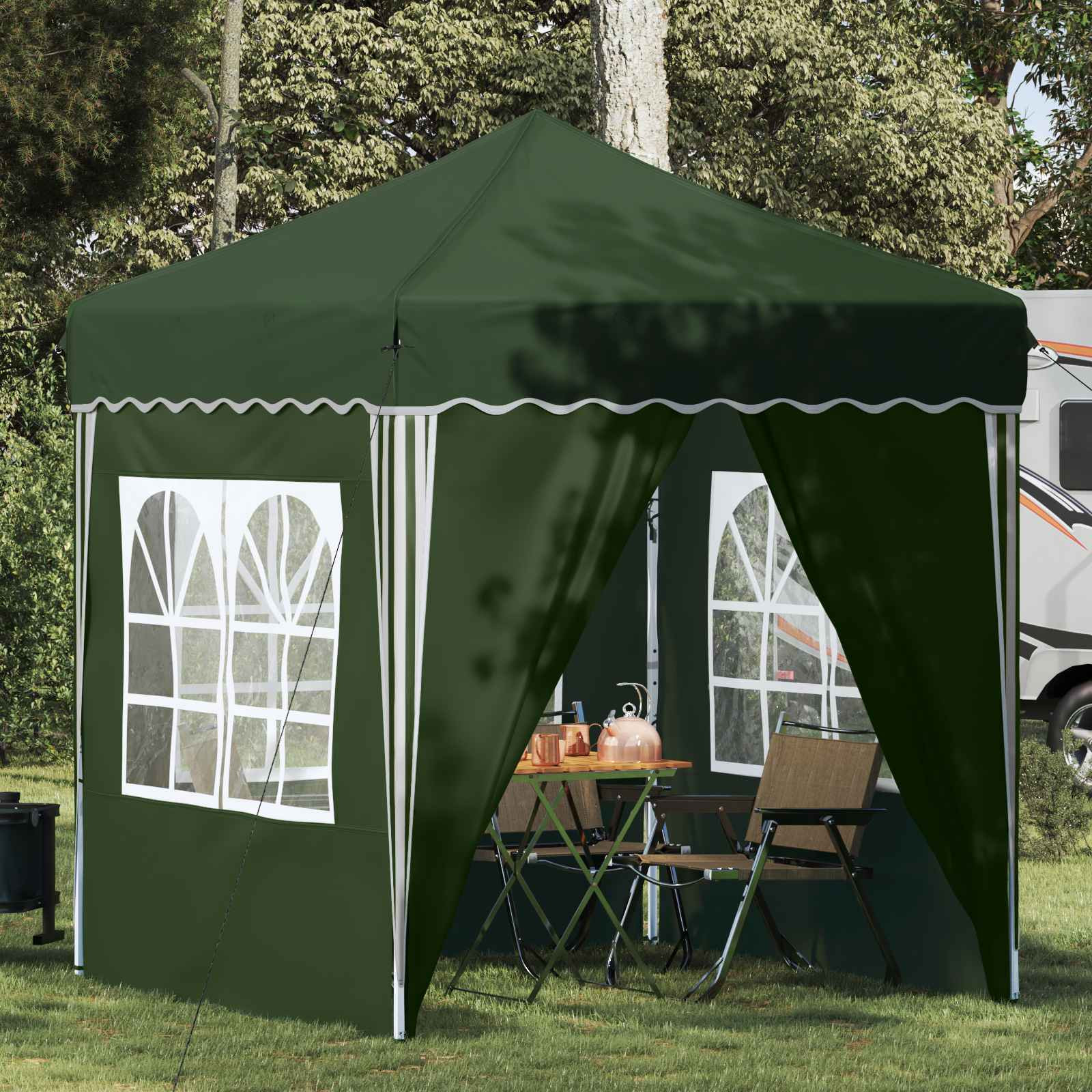 vidaXL Pop-up Partyzelt 195 x 195 x 245 cm Grün Oxford-Stoff