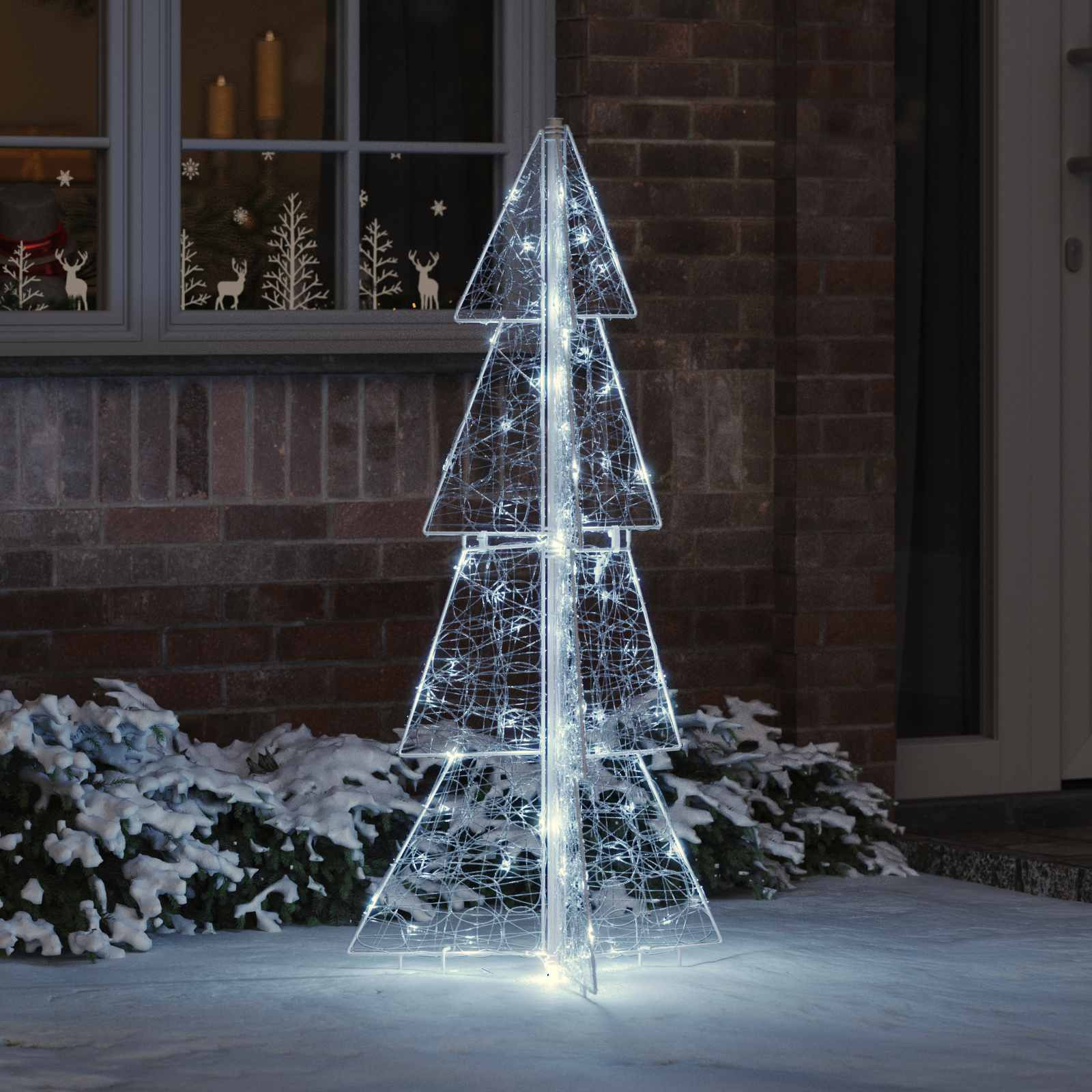vidaXL Weihnachtsbaum mit 100 LEDs Kaltweiß 120 cm Acryl