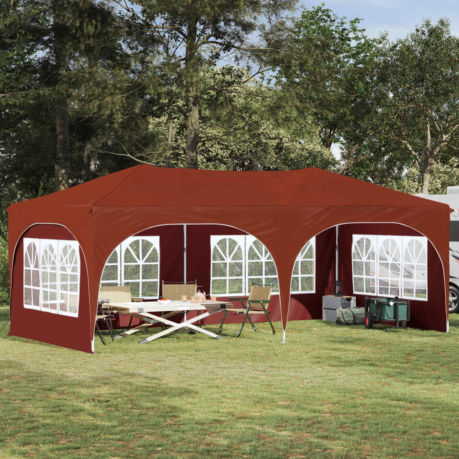 vidaXL Pop-up Partyzelt 575 x 288 x 245 cm Terrakotta Oxford-Stoff