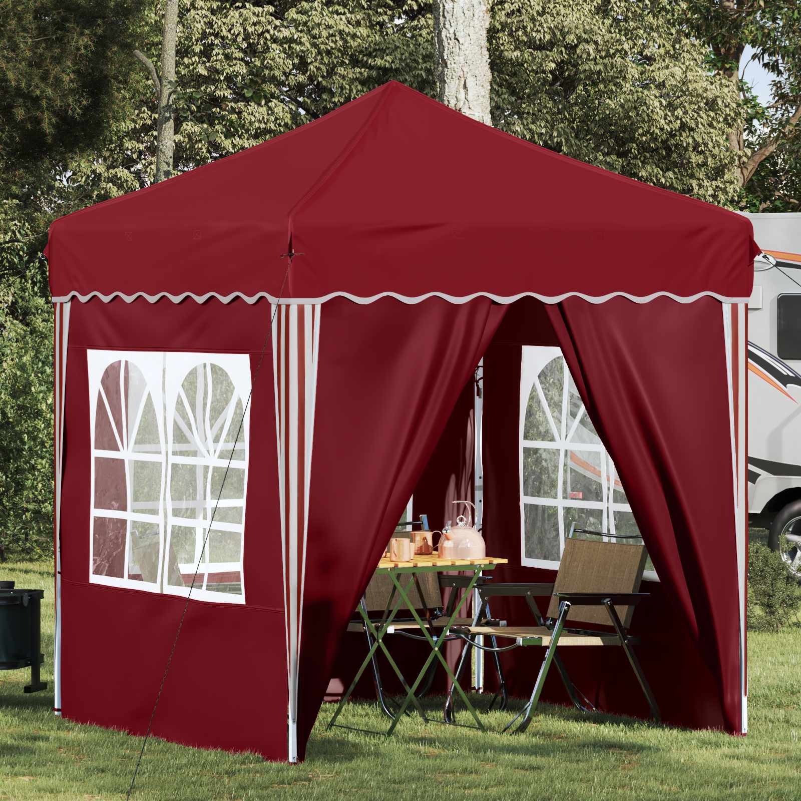vidaXL Pop-up Partyzelt 195 x 195 x 245 cm Bordeauxrot Oxford-Stoff