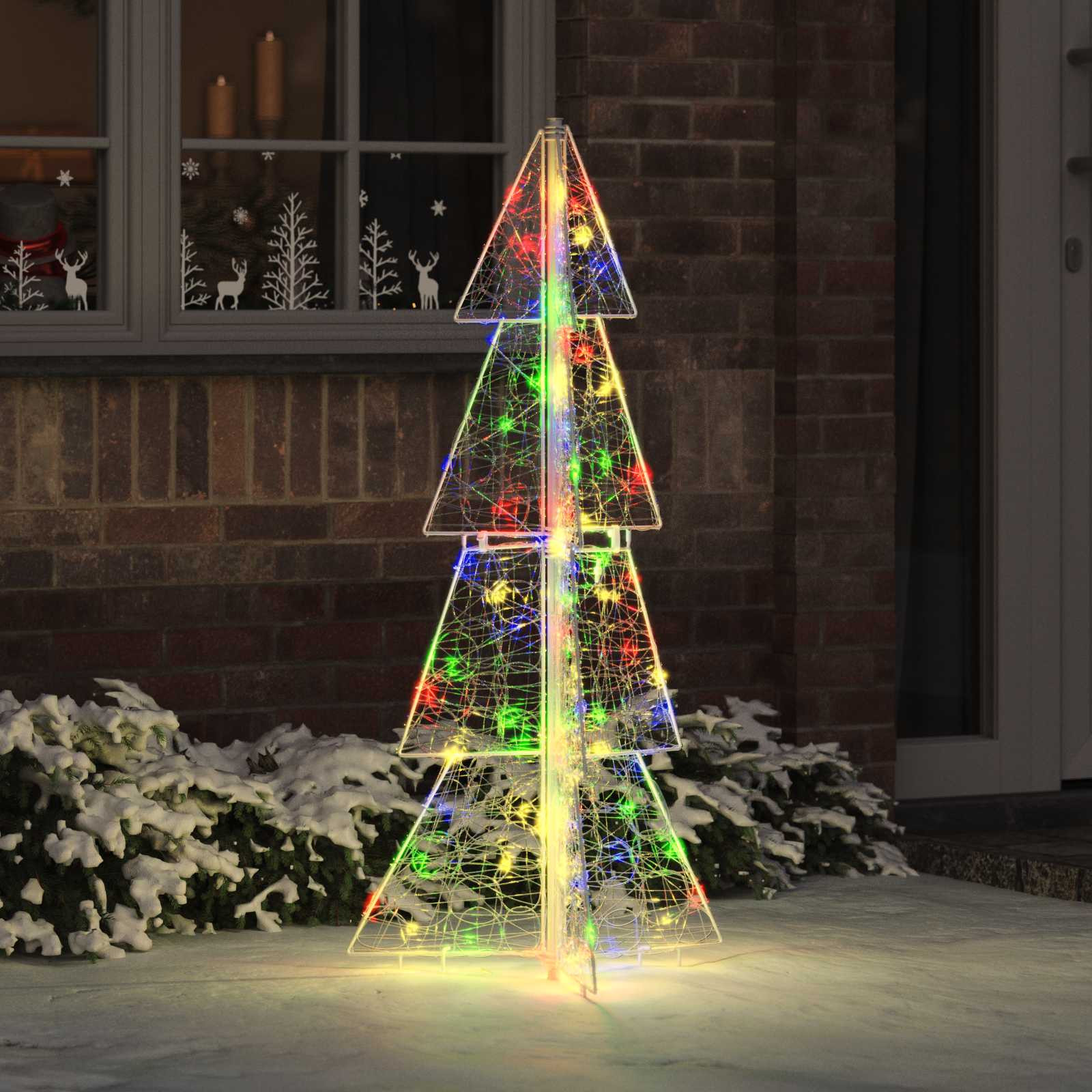 vidaXL Weihnachtsbaum mit 100 LEDs Mehrfarbig 120 cm Acryl