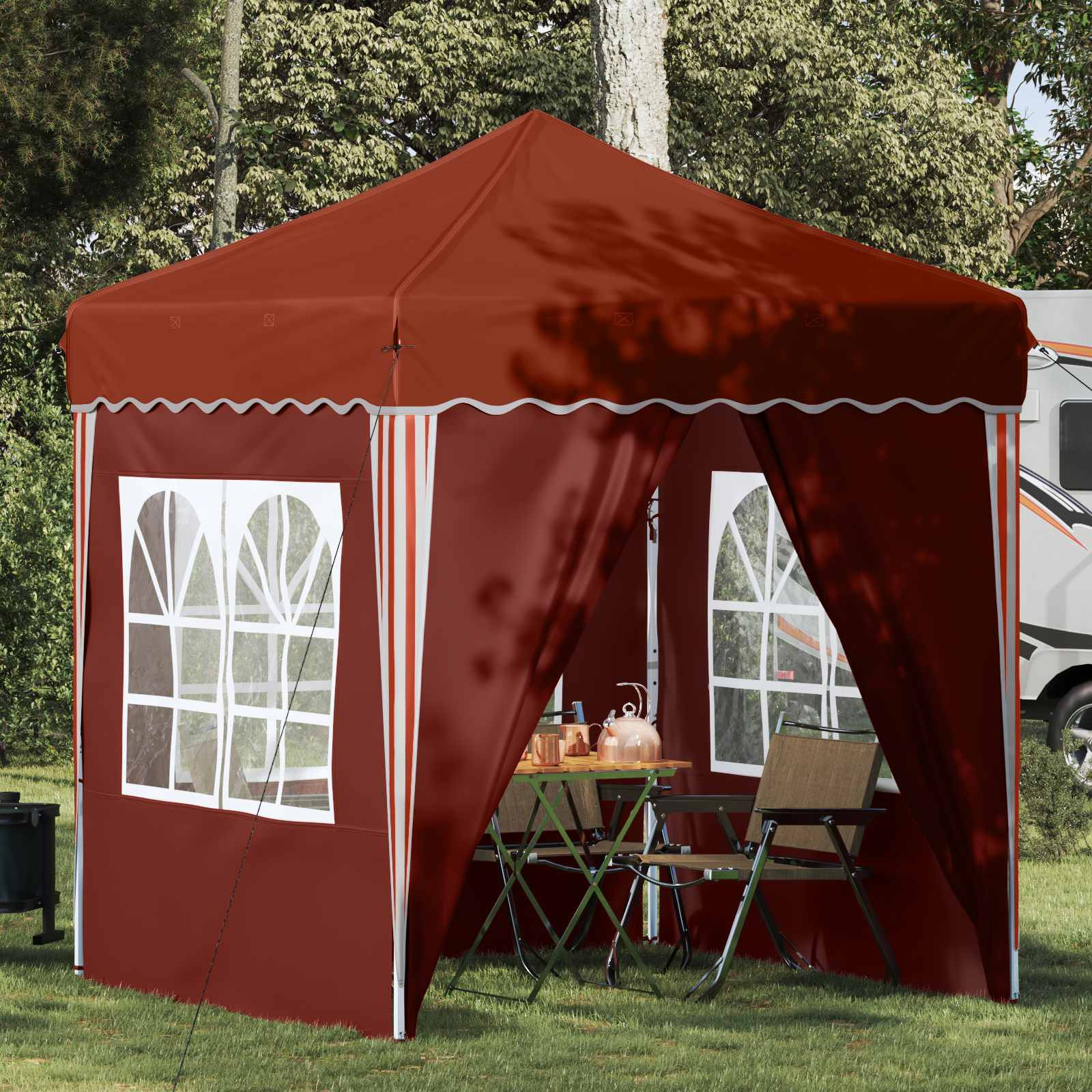 vidaXL Pop-up Partyzelt 195 x 195 x 245 cm Terrakotta Oxford-Stoff