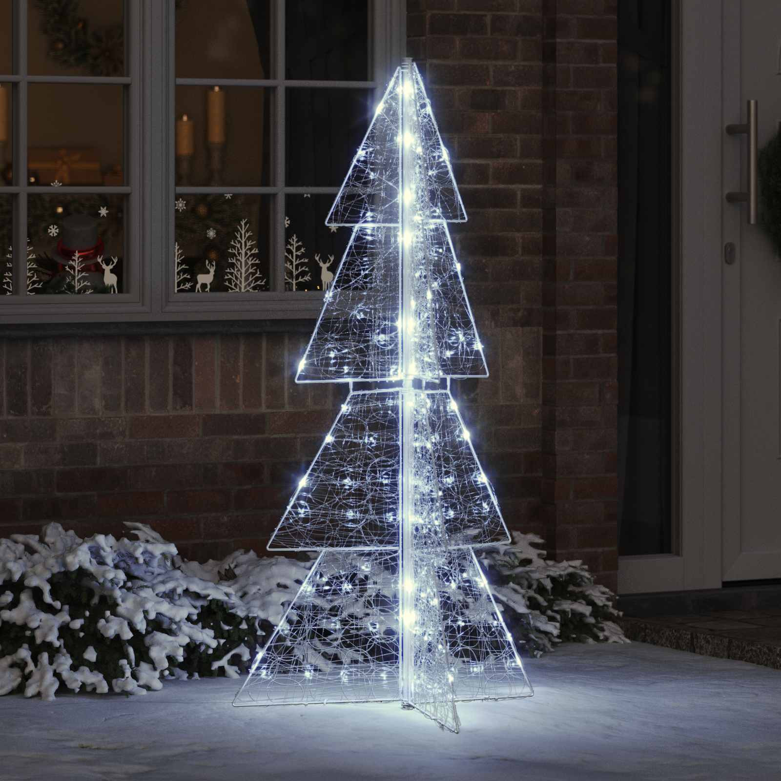 vidaXL Weihnachtsbaum mit 160 LEDs Kaltweiß 150 cm Acryl