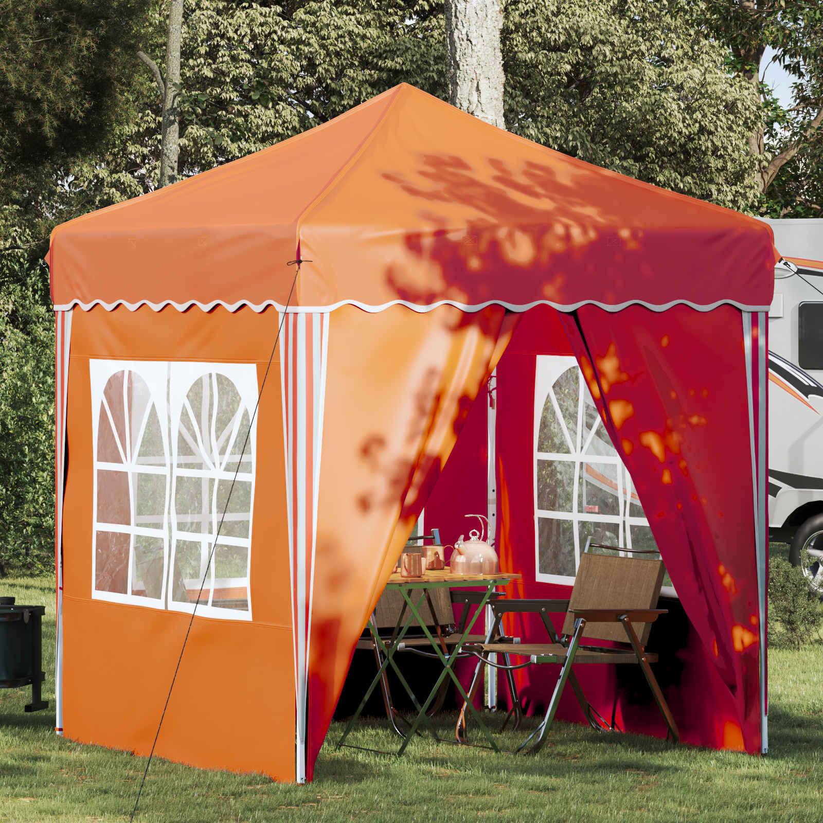 vidaXL Pop-up Partyzelt 195 x 195 x 245 cm Orange Oxford-Stoff