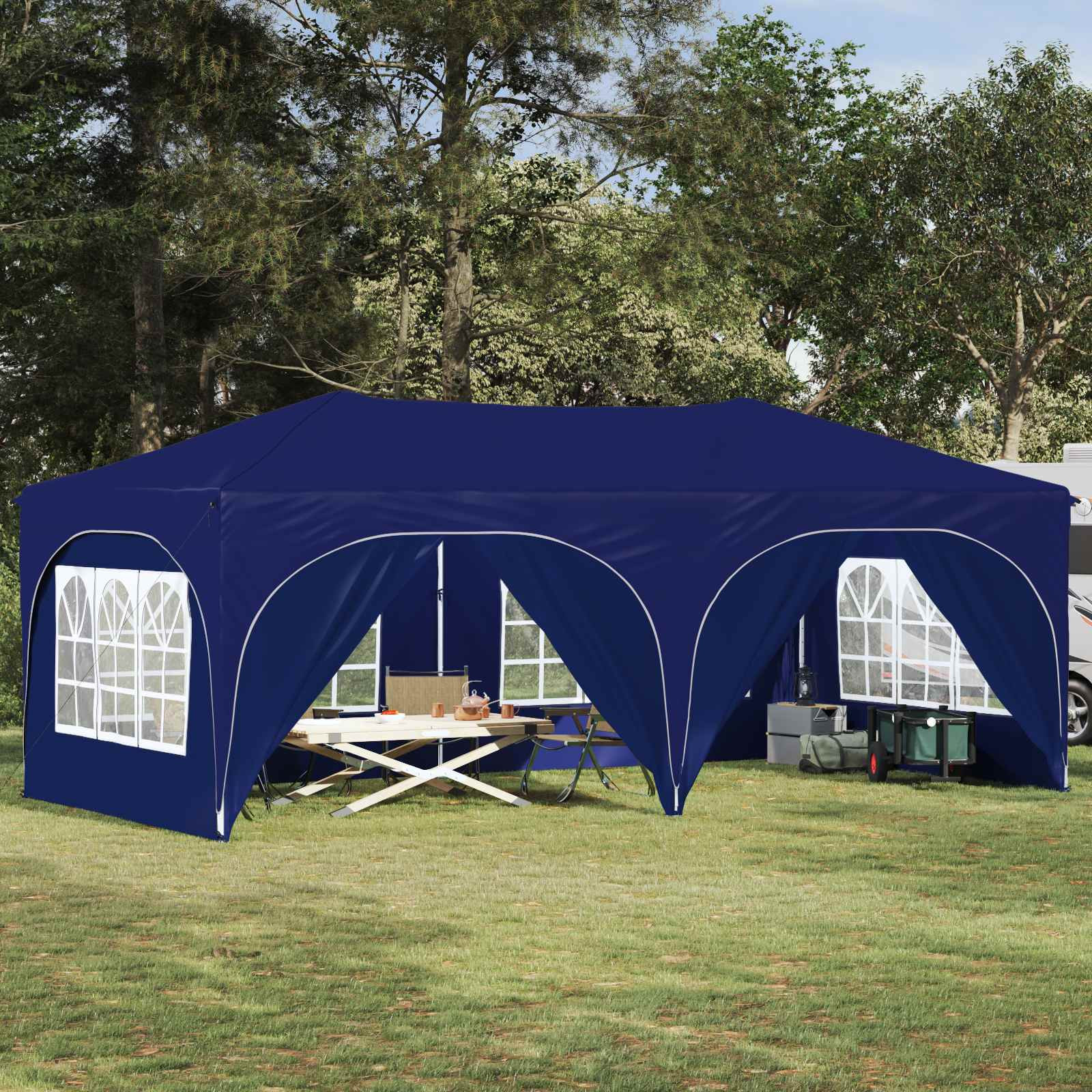 vidaXL Pop-up Partyzelt 575 x 288 x 245 cm Blau Oxford-Stoff