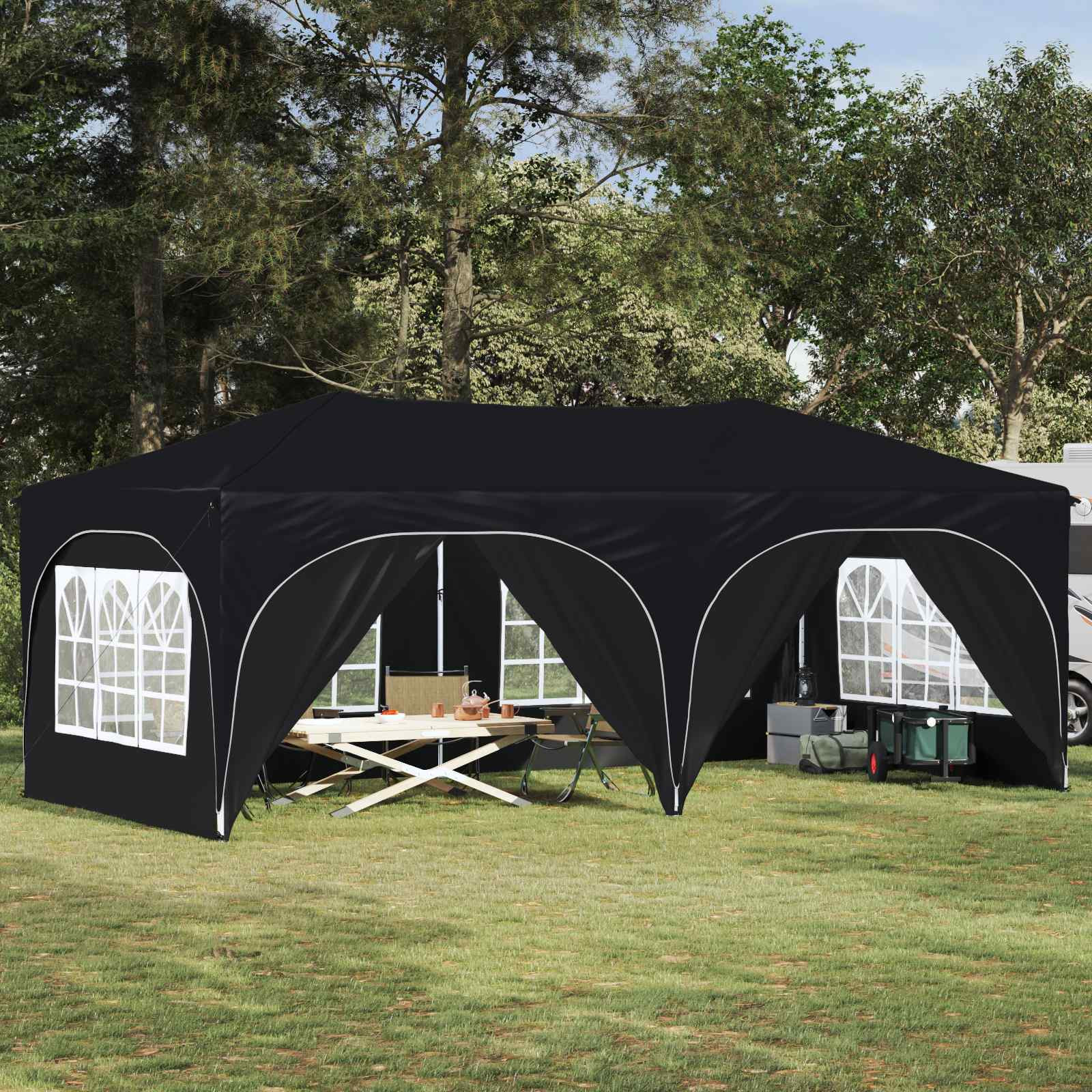 vidaXL Pop-up Partyzelt 575 x 288 x 245 cm Anthrazit Oxford-Stoff