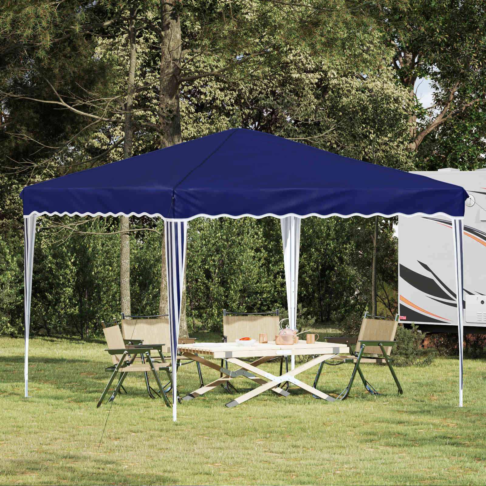 vidaXL Pop-up Partyzelt 288 x 288 x 245 cm Blau Oxford-Stoff