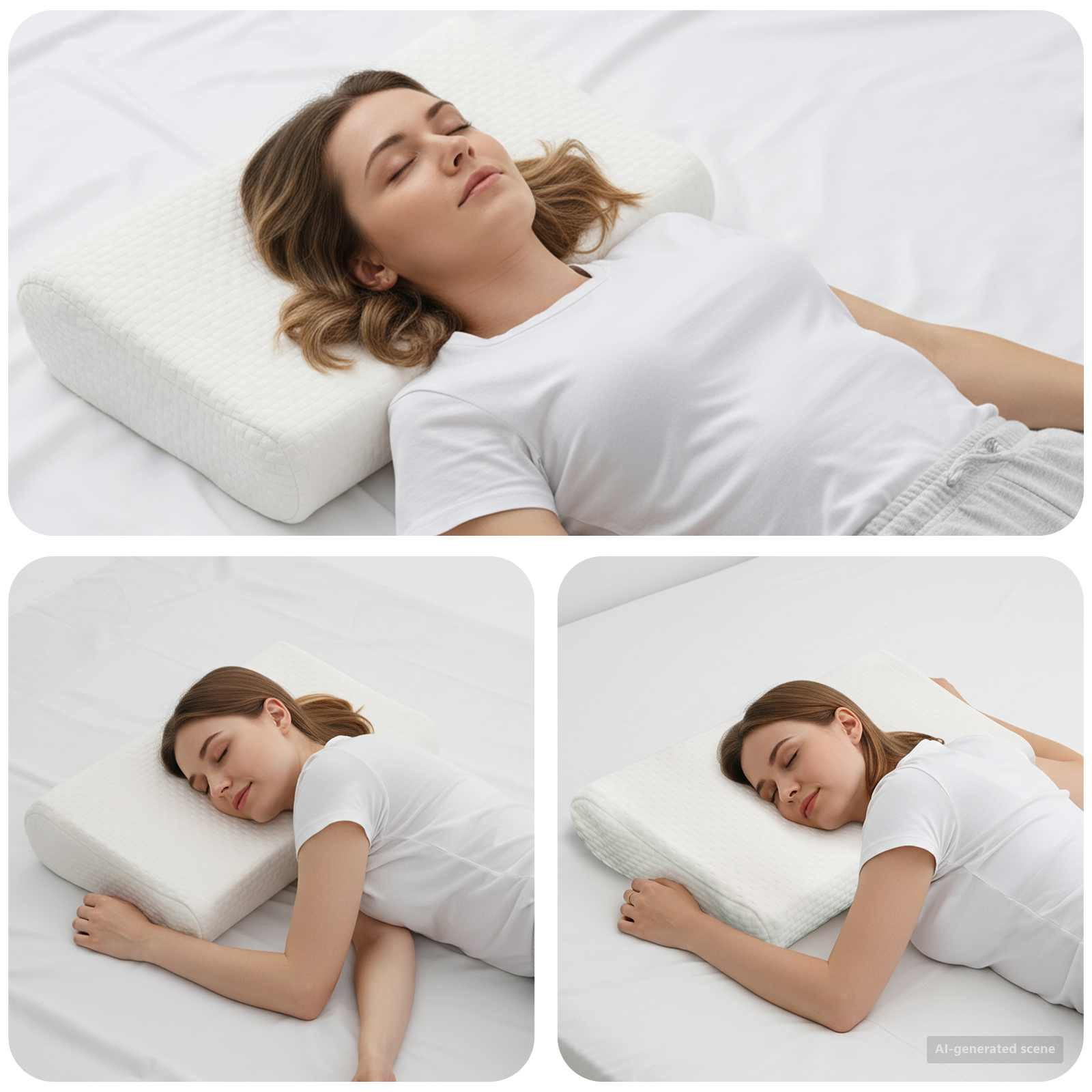 vidaXL Schlafkissen Uni Weiß 57 x 37 x 11,5 cm Viscoschaum